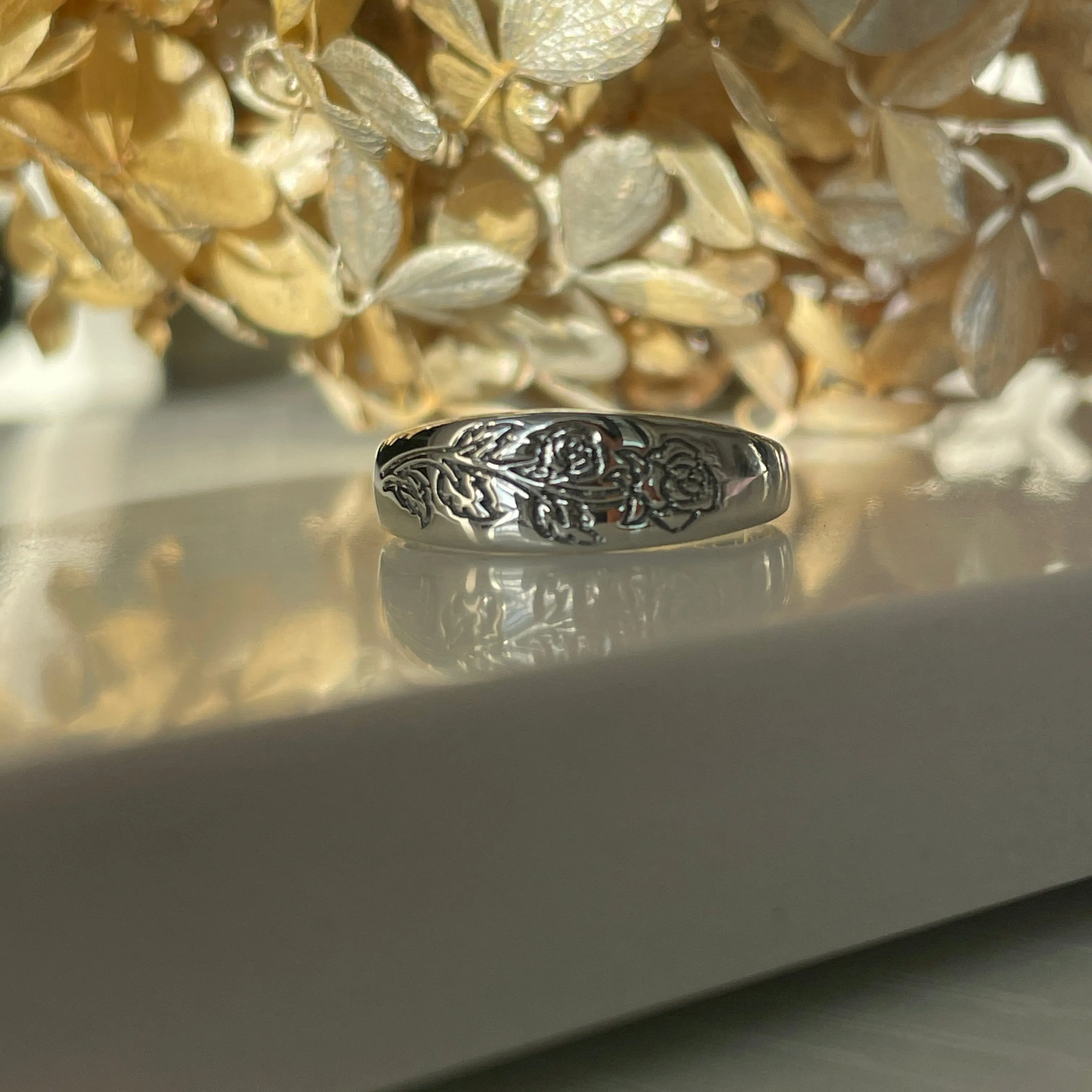 Etched Rose Ring