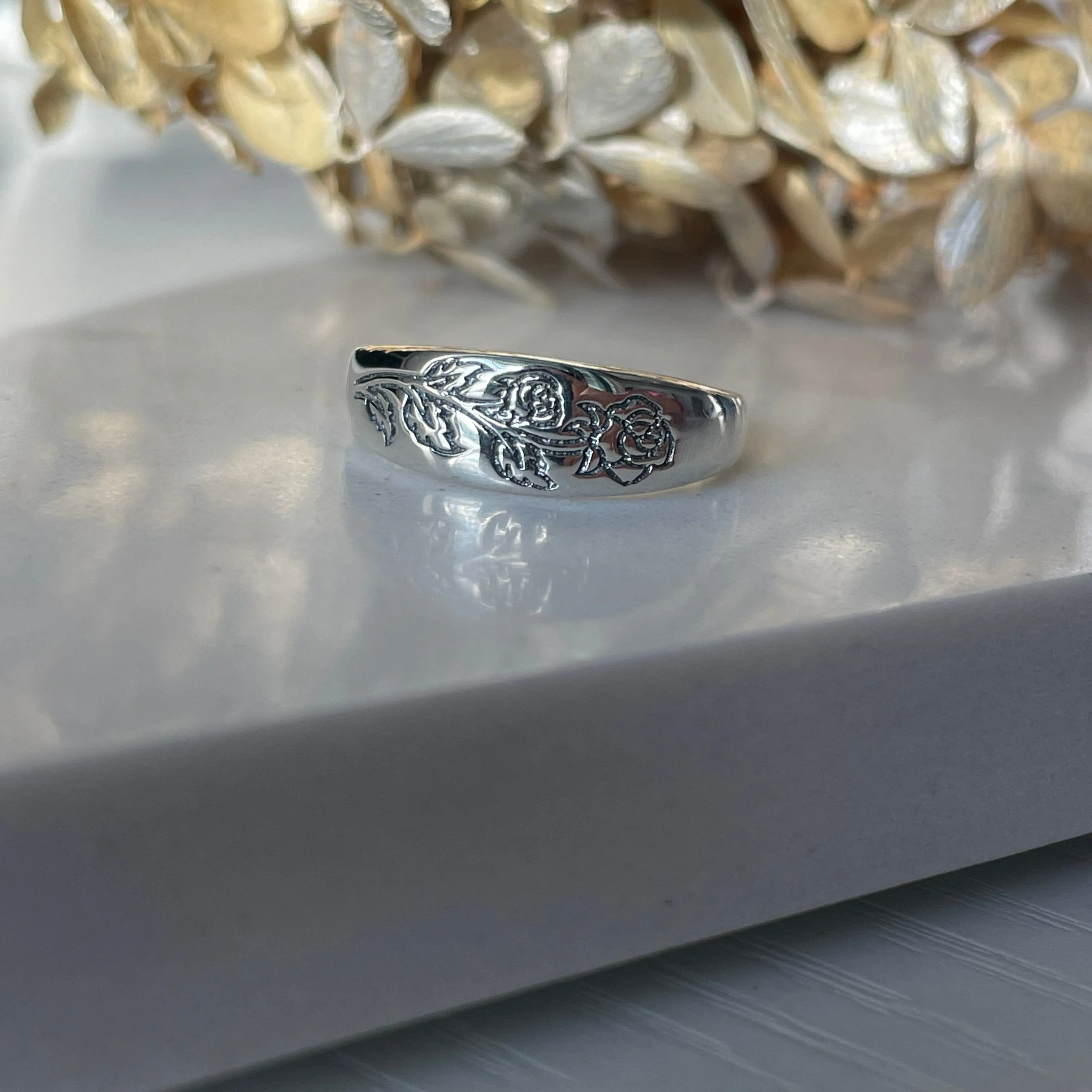 Etched Rose Ring