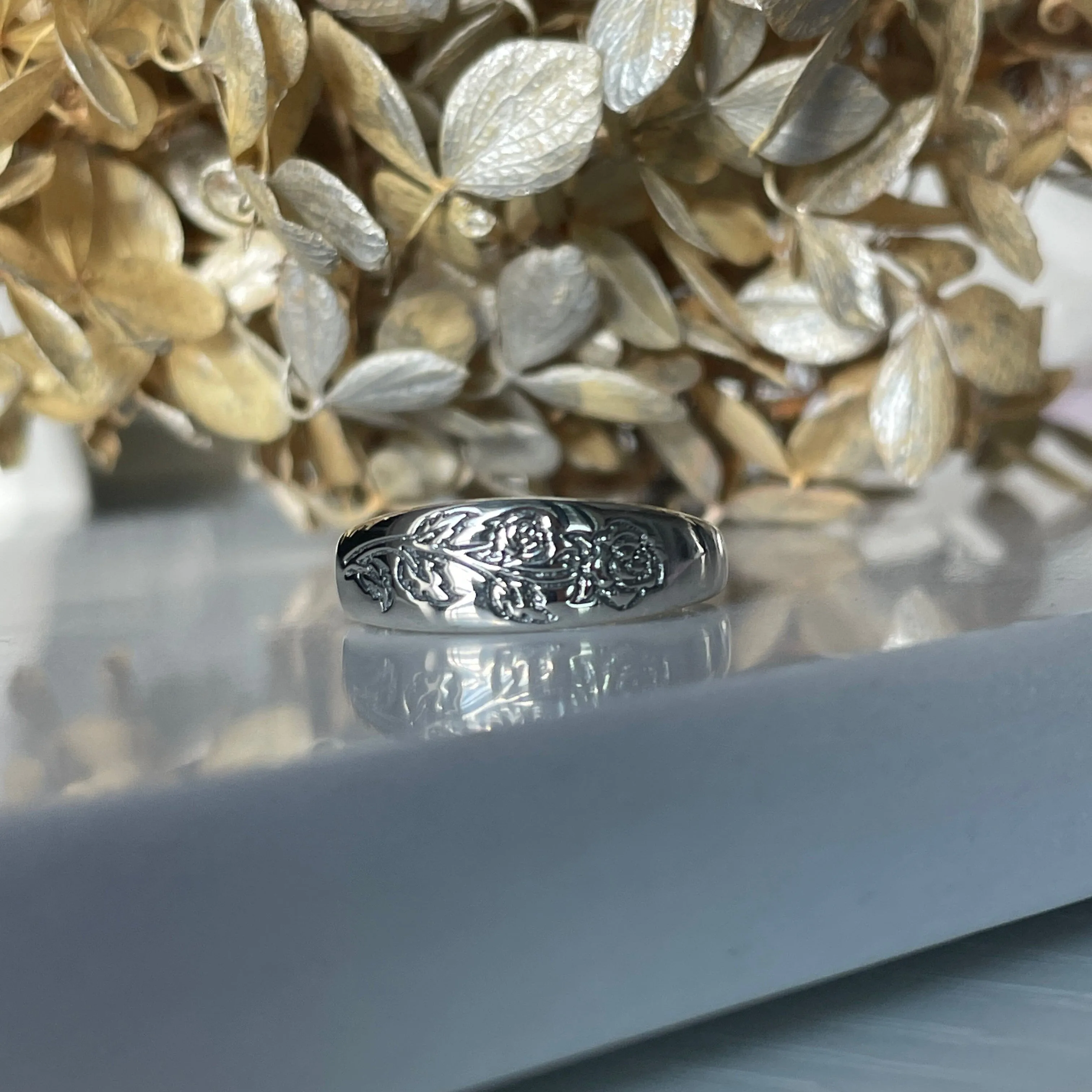 Etched Rose Ring
