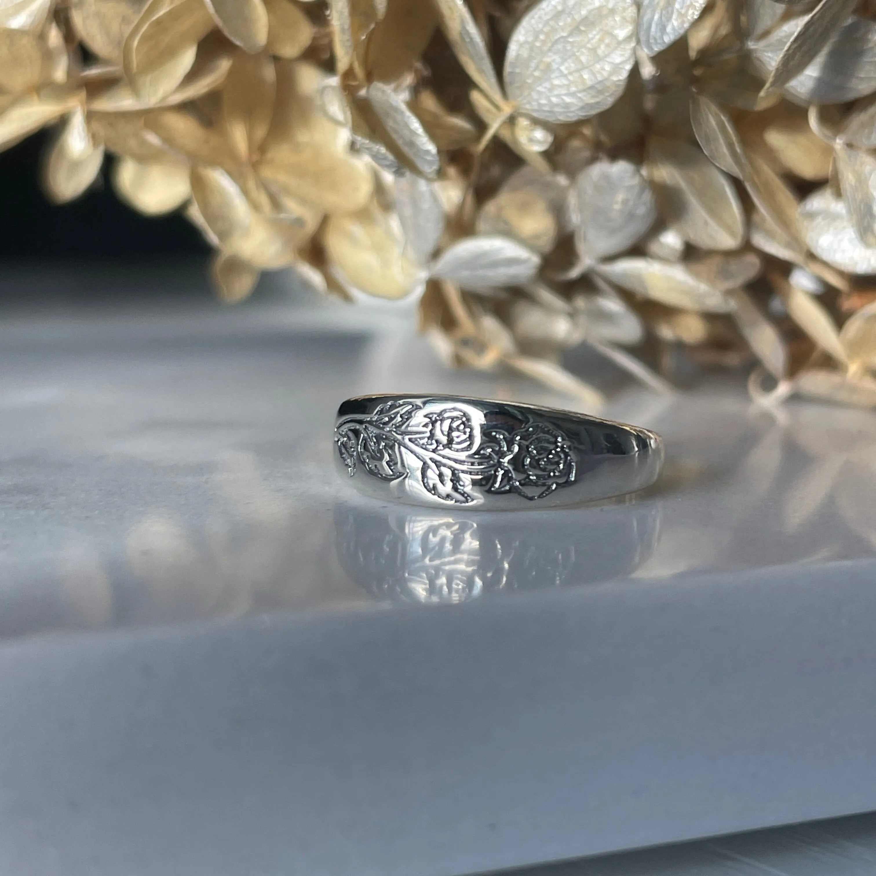 Etched Rose Ring