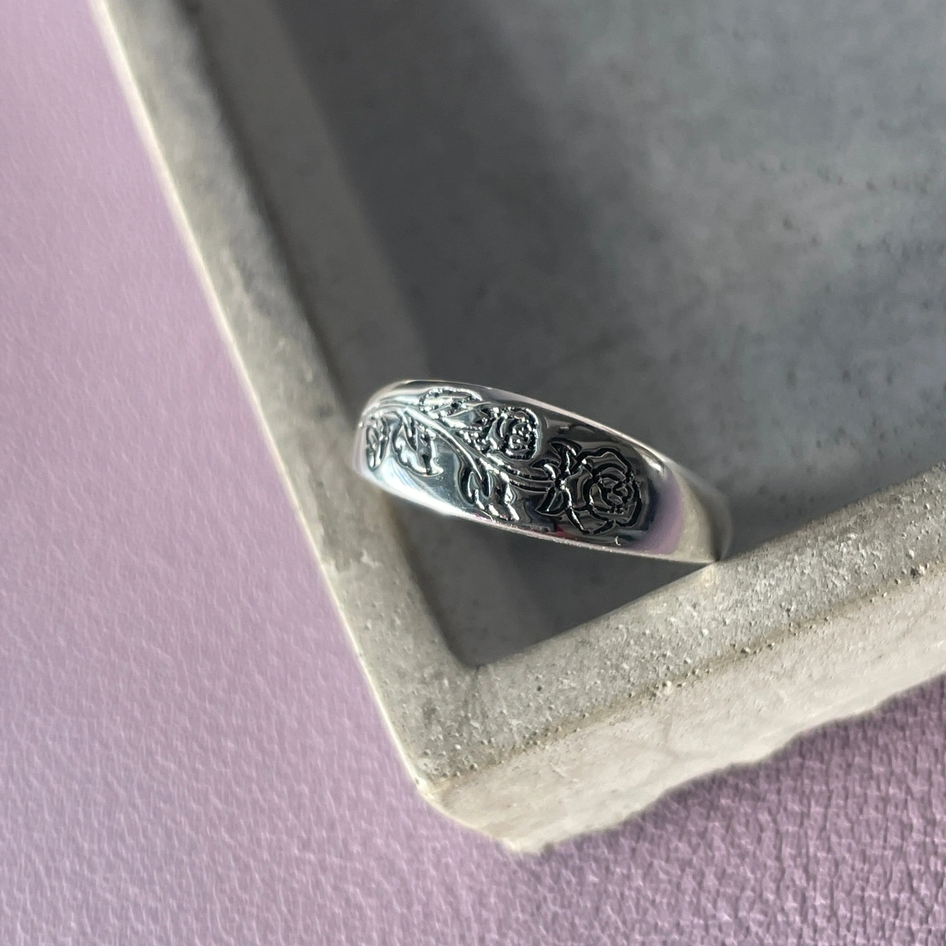 Etched Rose Ring