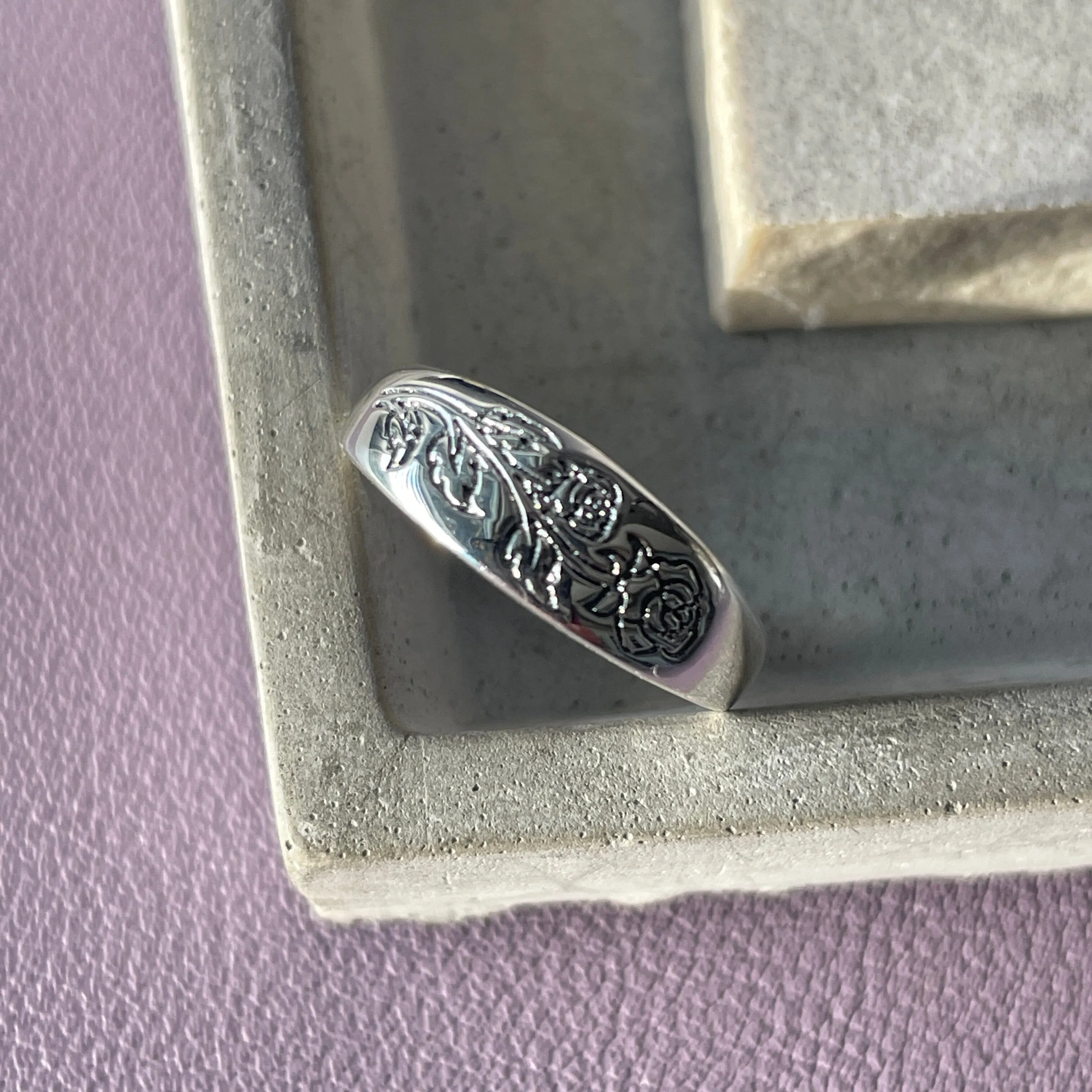 Etched Rose Ring
