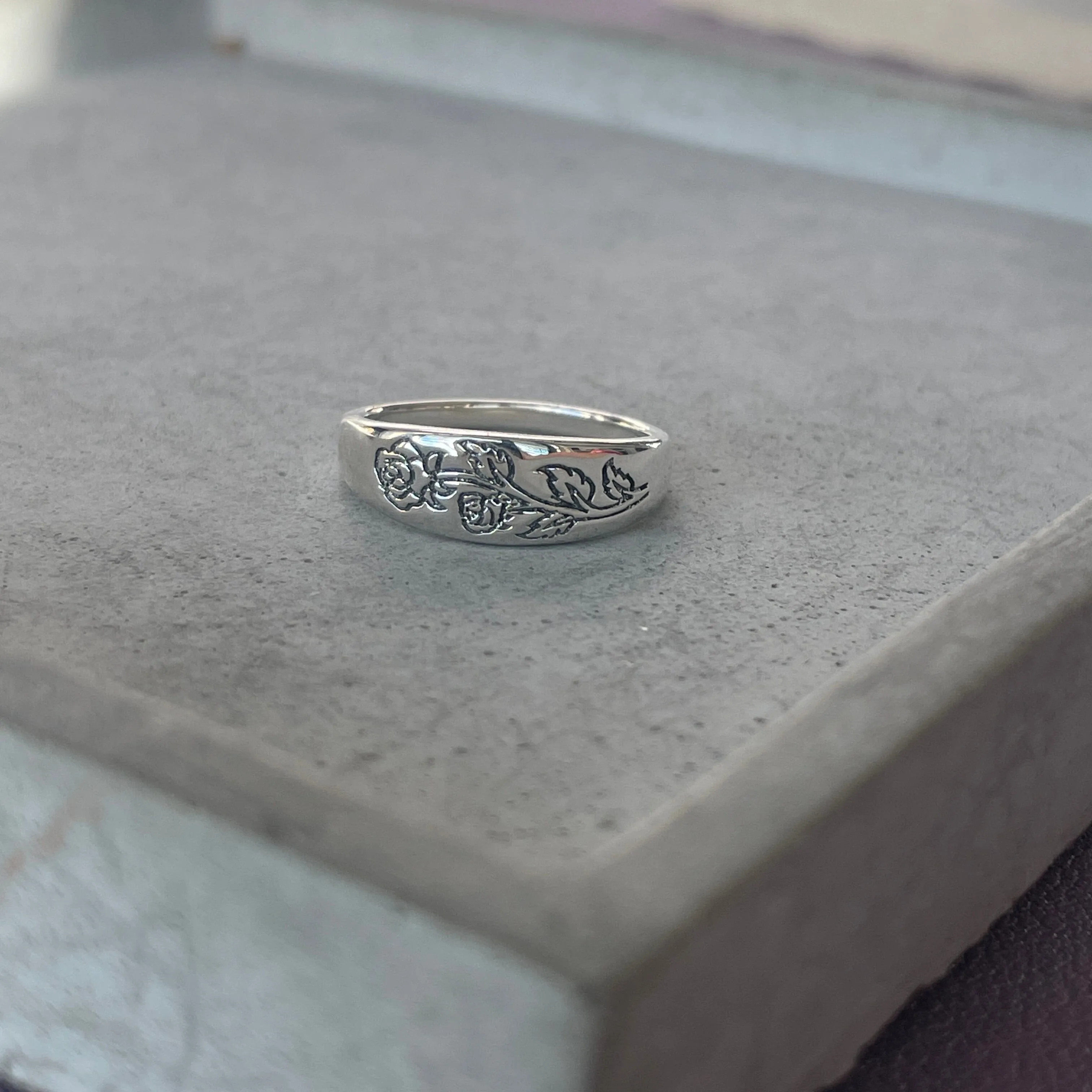 Etched Rose Ring