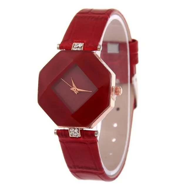 Glamorous Geometric Gem-Cut Women's Watch