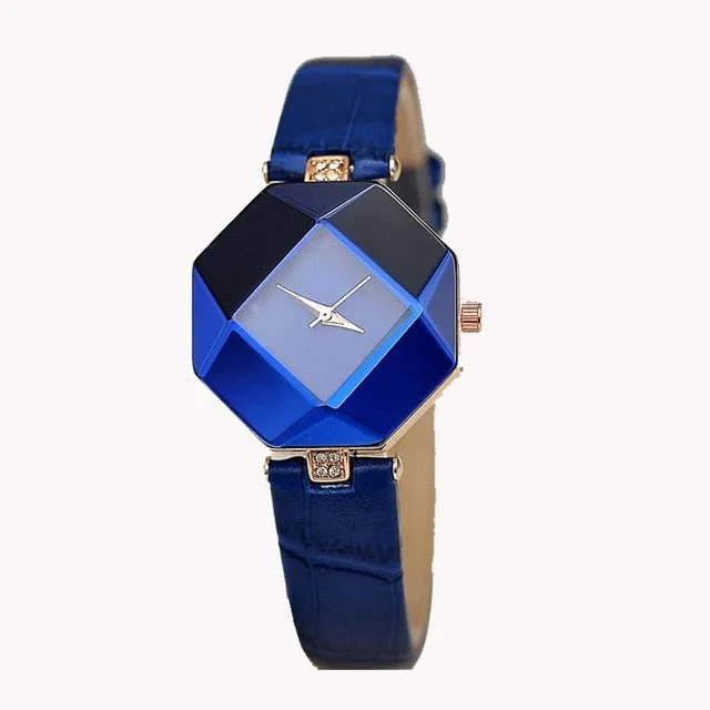 Glamorous Geometric Gem-Cut Women's Watch