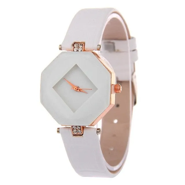 Glamorous Geometric Gem-Cut Women's Watch