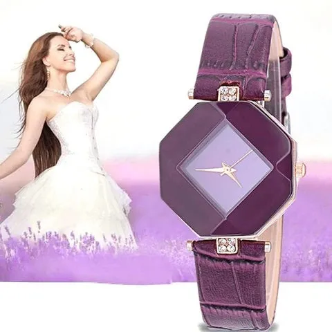 Glamorous Geometric Gem-Cut Women's Watch