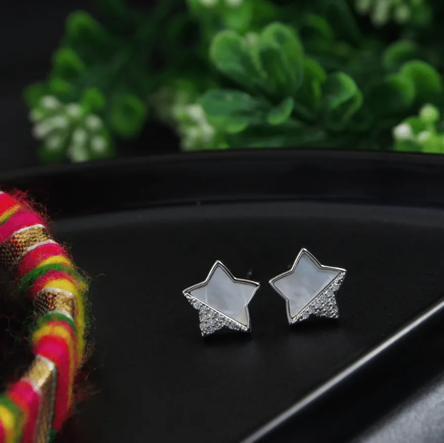 Korean Gold/Rosegold /Silver Plated Star Shaped Stud Earring