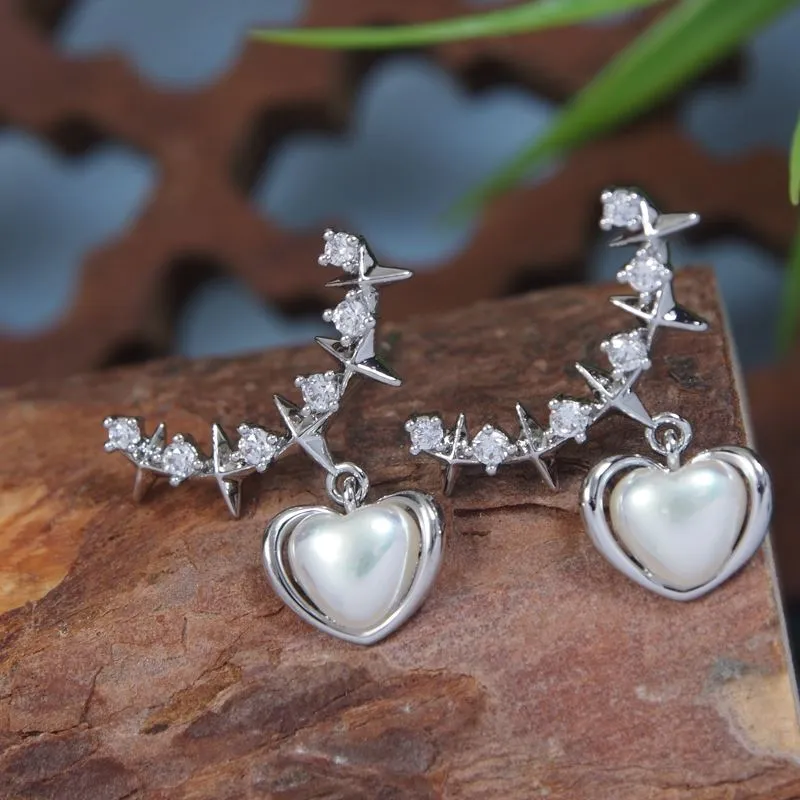 Korean Pearl Boat Drop Earring
