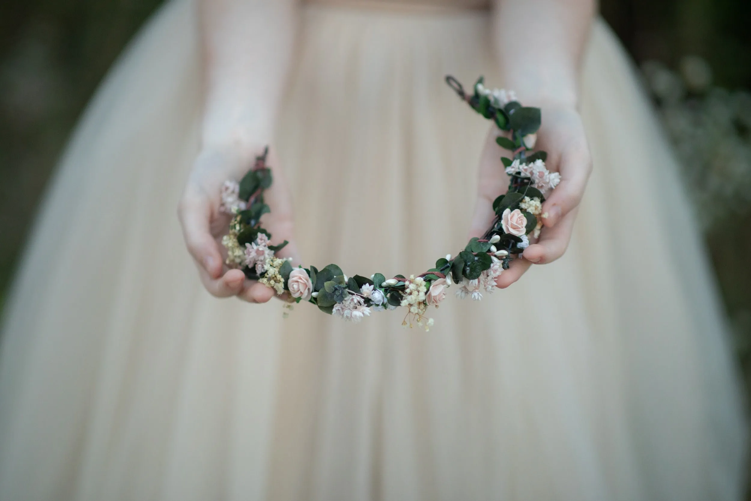 Romantic eucalyptus half wreath