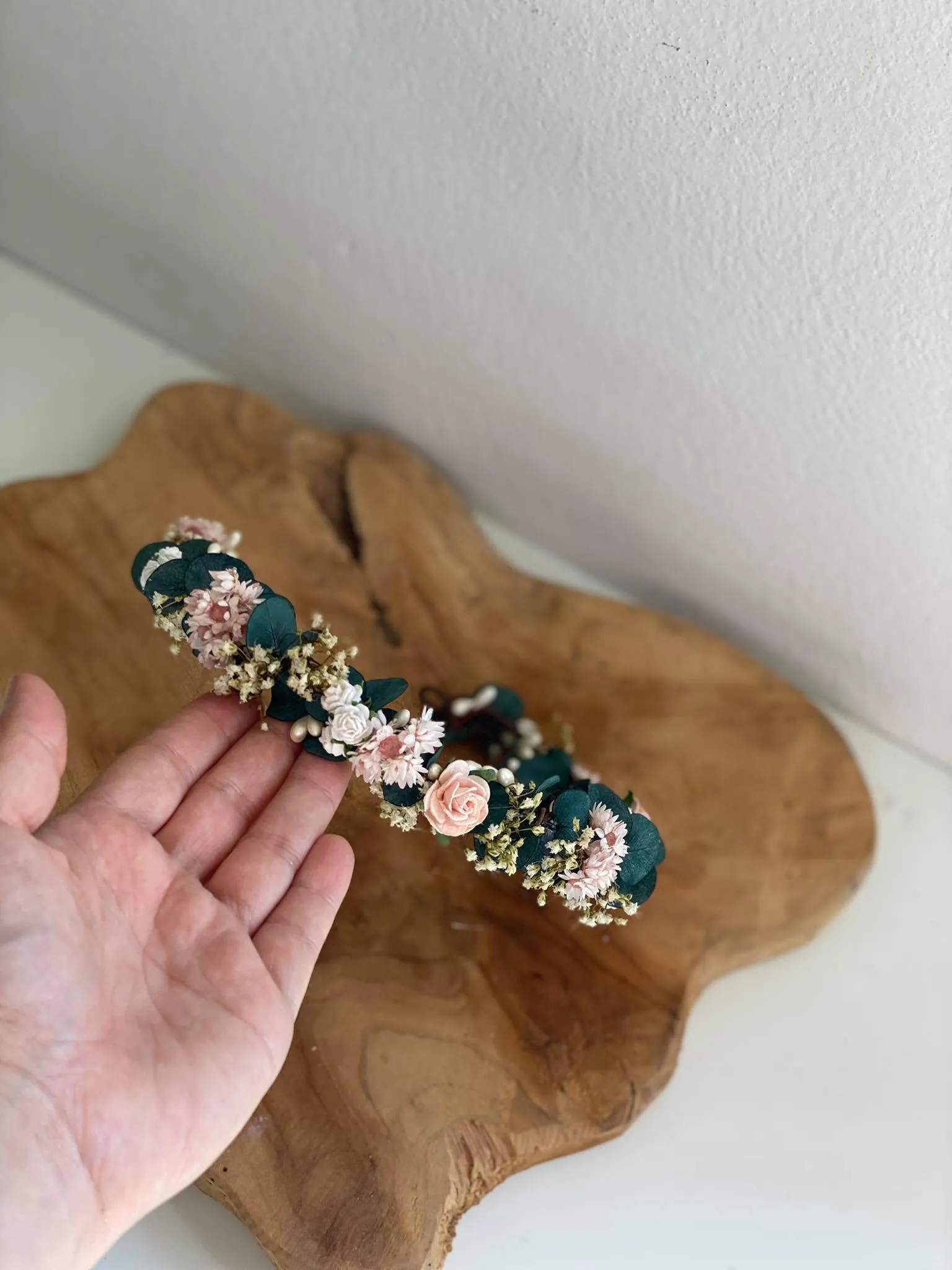 Romantic eucalyptus half wreath