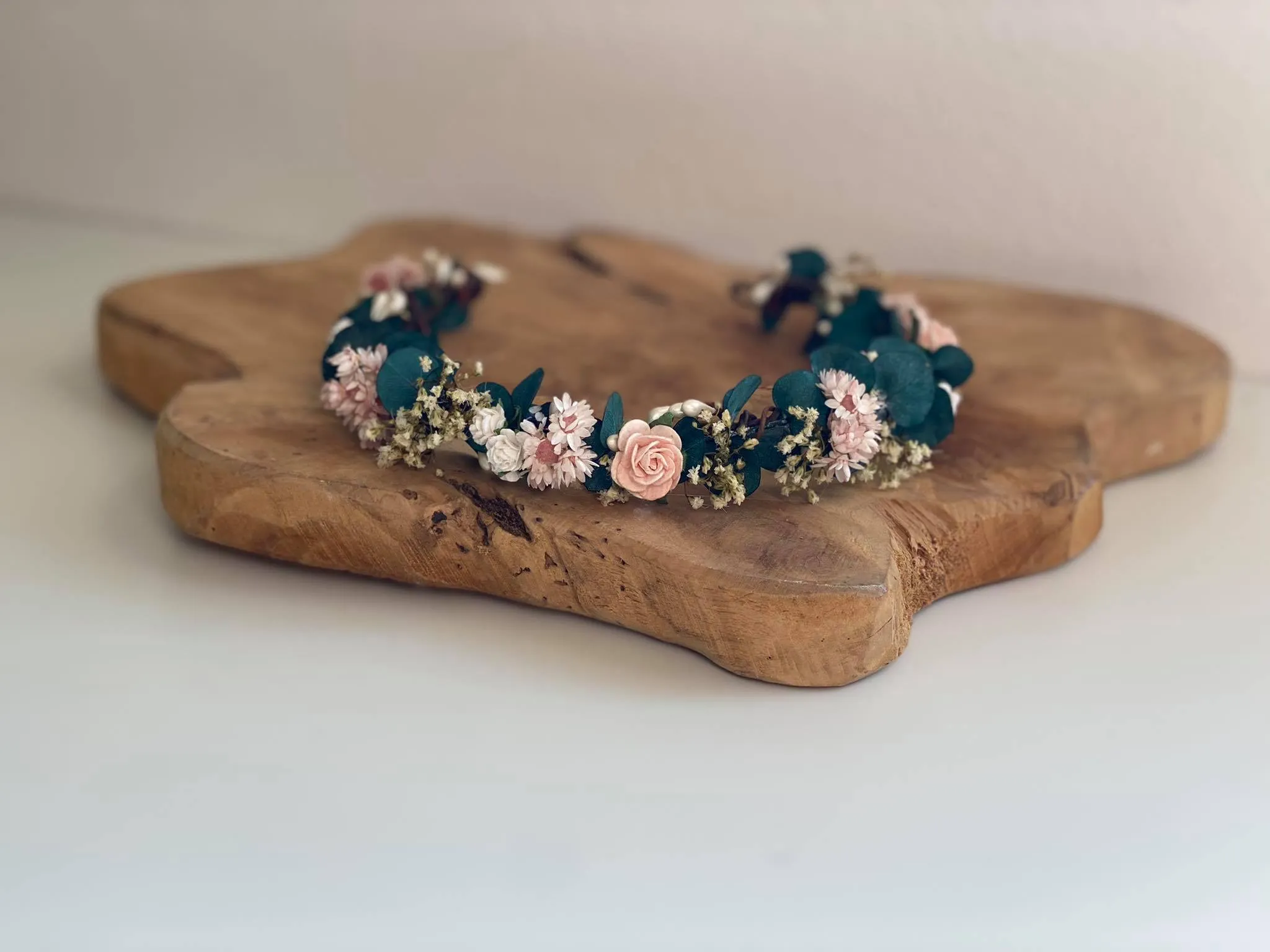 Romantic eucalyptus half wreath