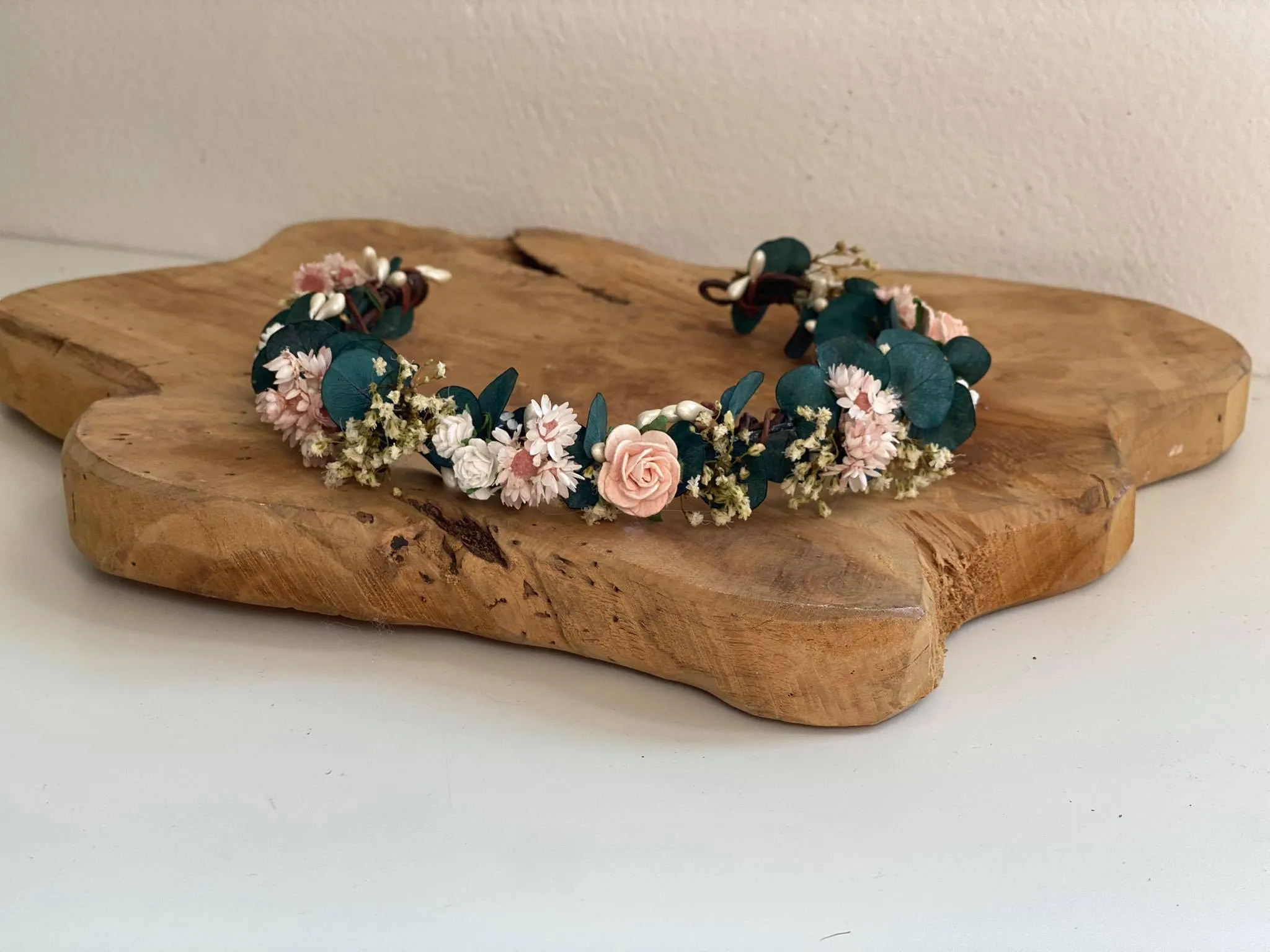 Romantic eucalyptus half wreath