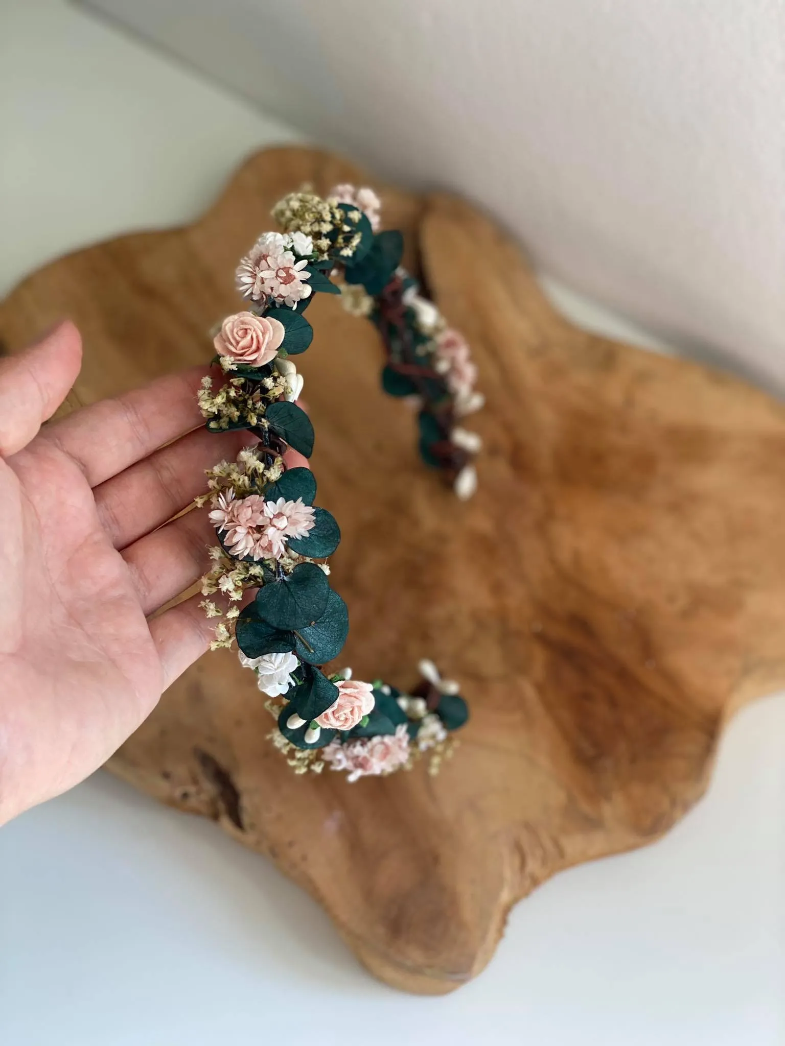 Romantic eucalyptus half wreath