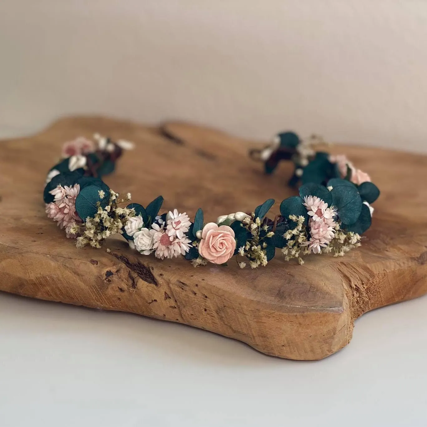 Romantic eucalyptus half wreath