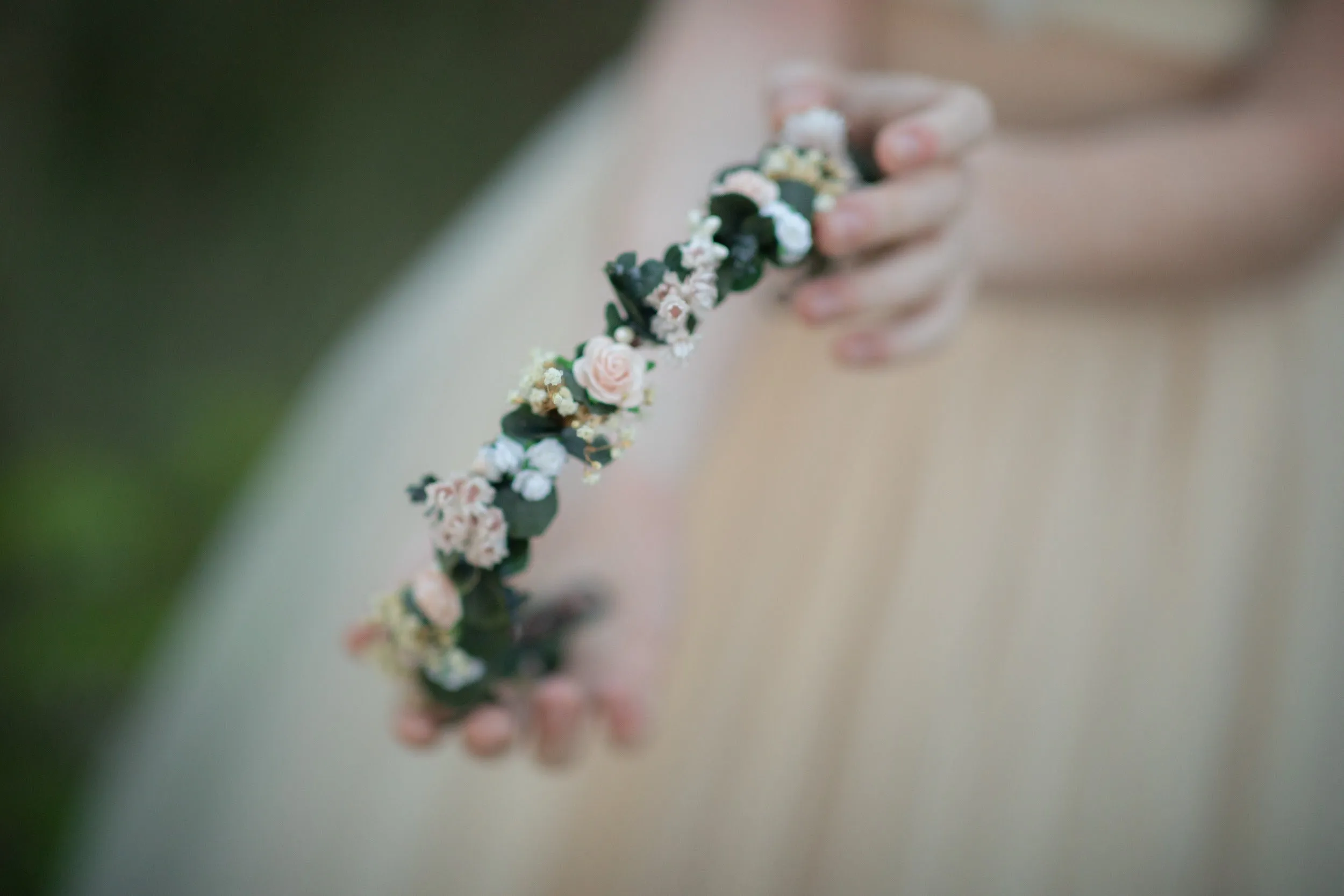 Romantic eucalyptus half wreath