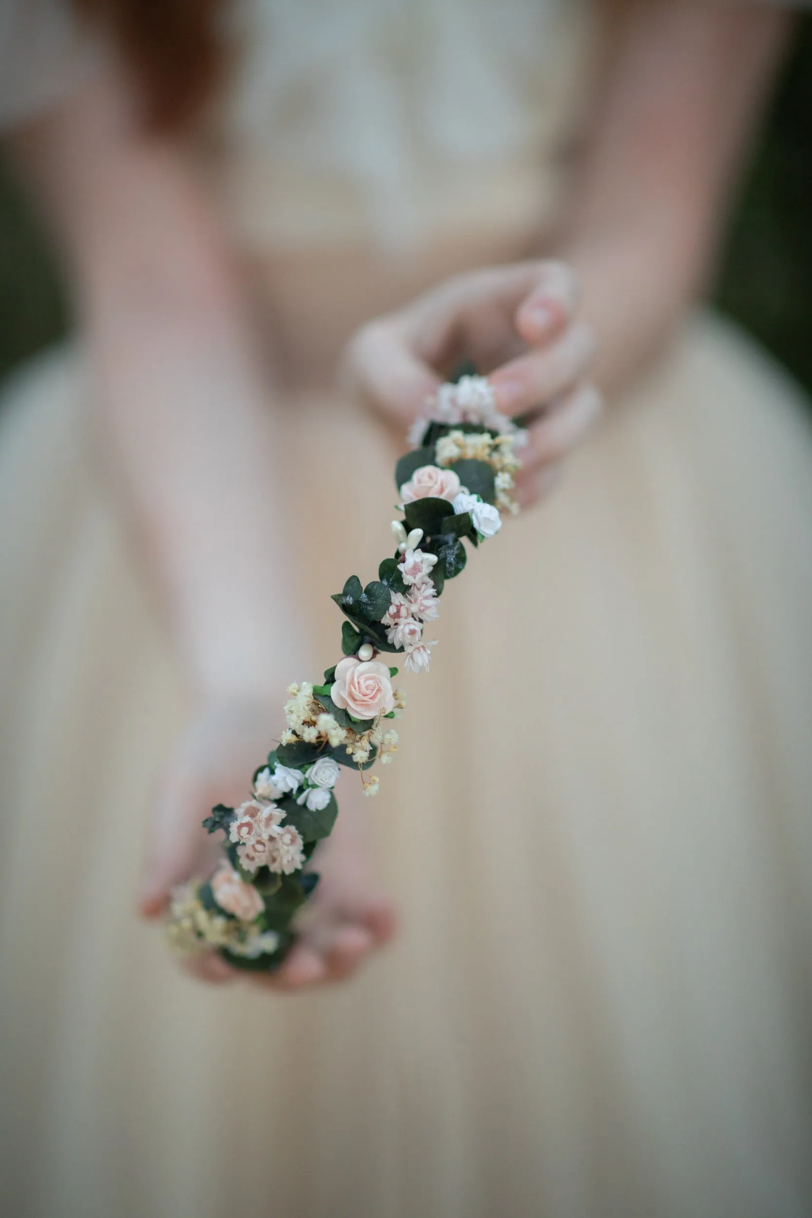 Romantic eucalyptus half wreath