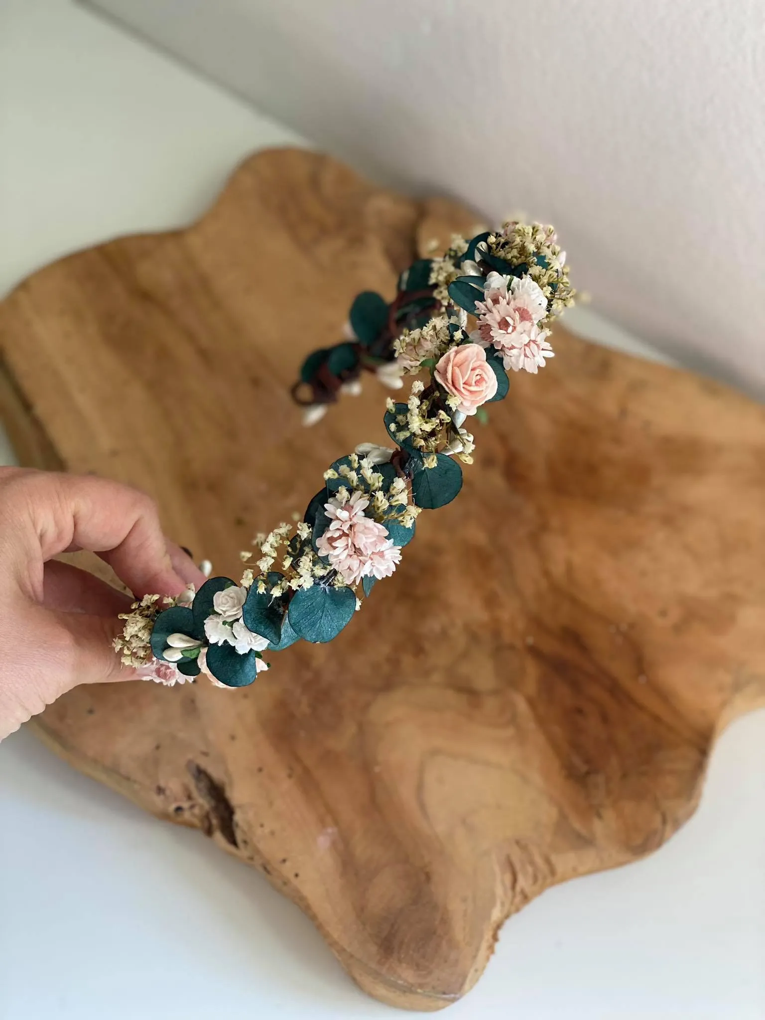 Romantic eucalyptus half wreath