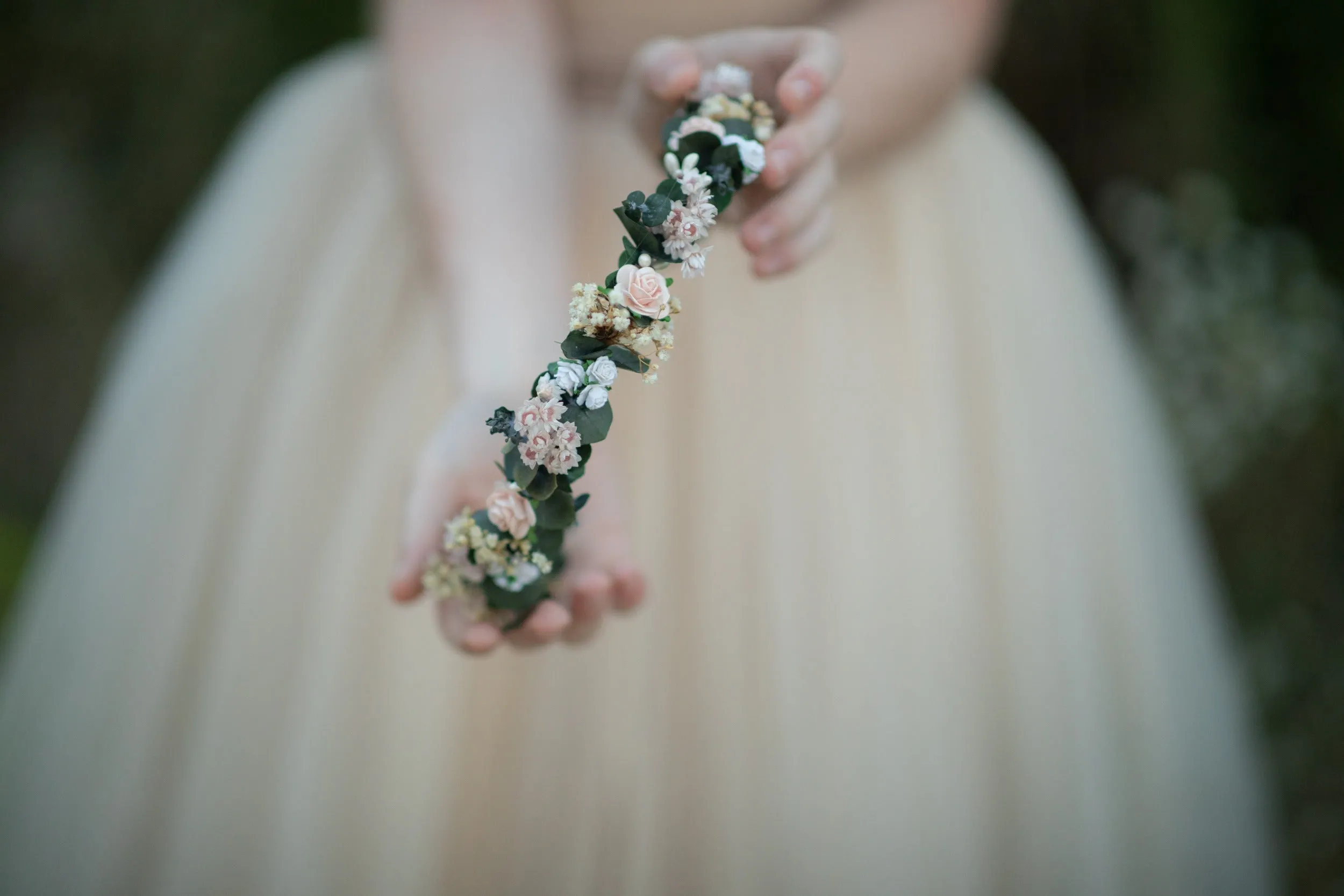 Romantic eucalyptus half wreath