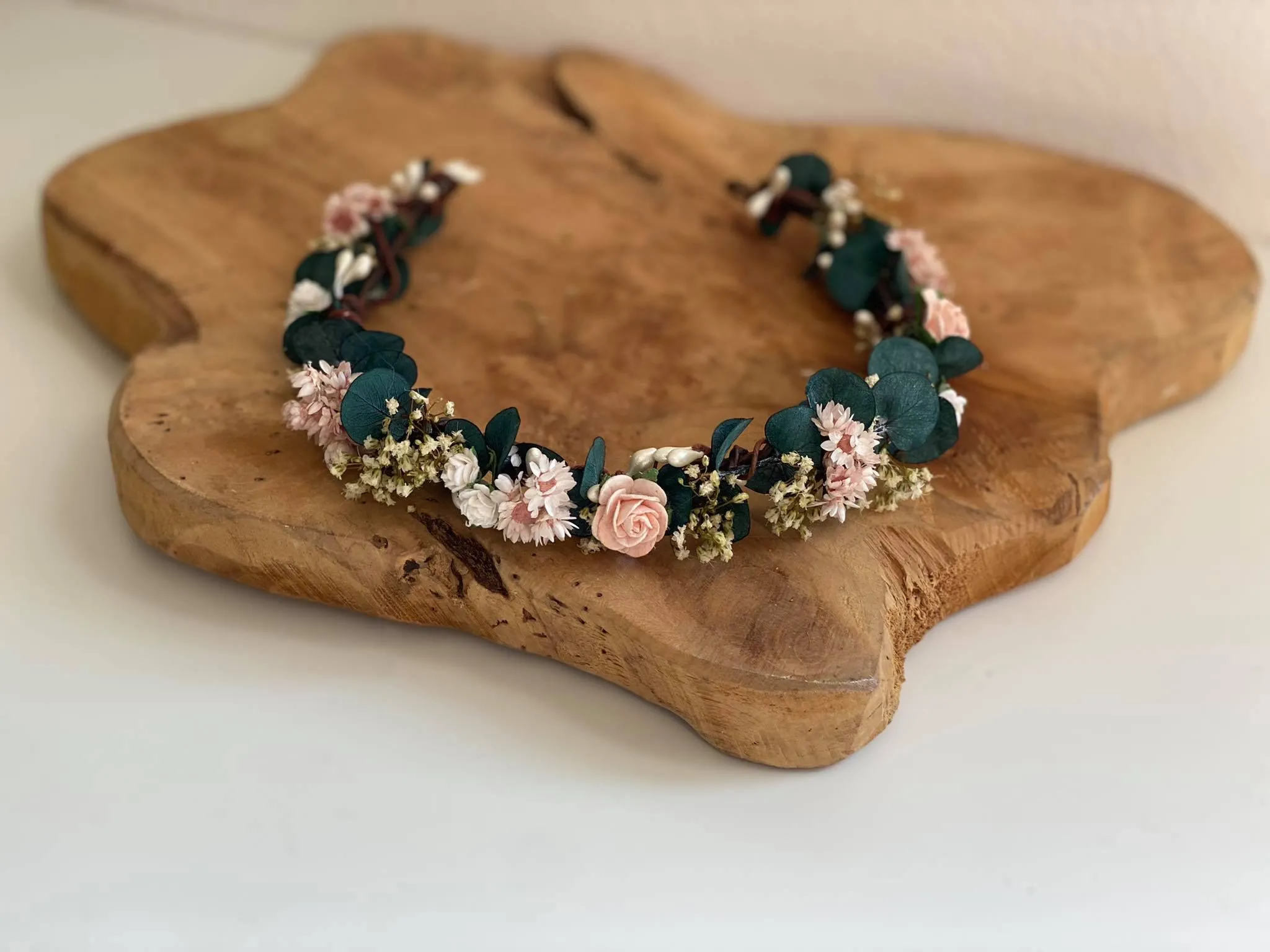 Romantic eucalyptus half wreath