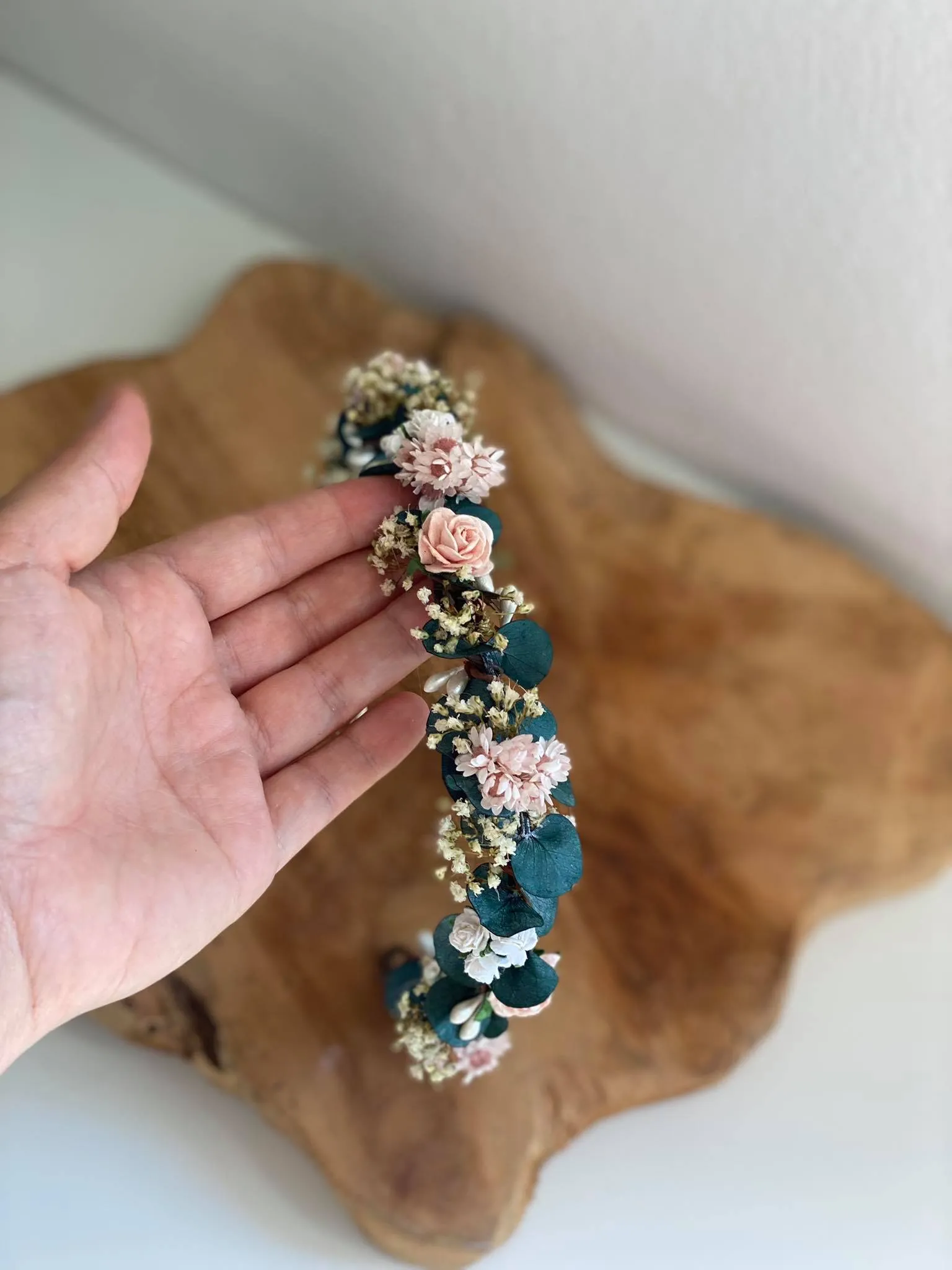 Romantic eucalyptus half wreath
