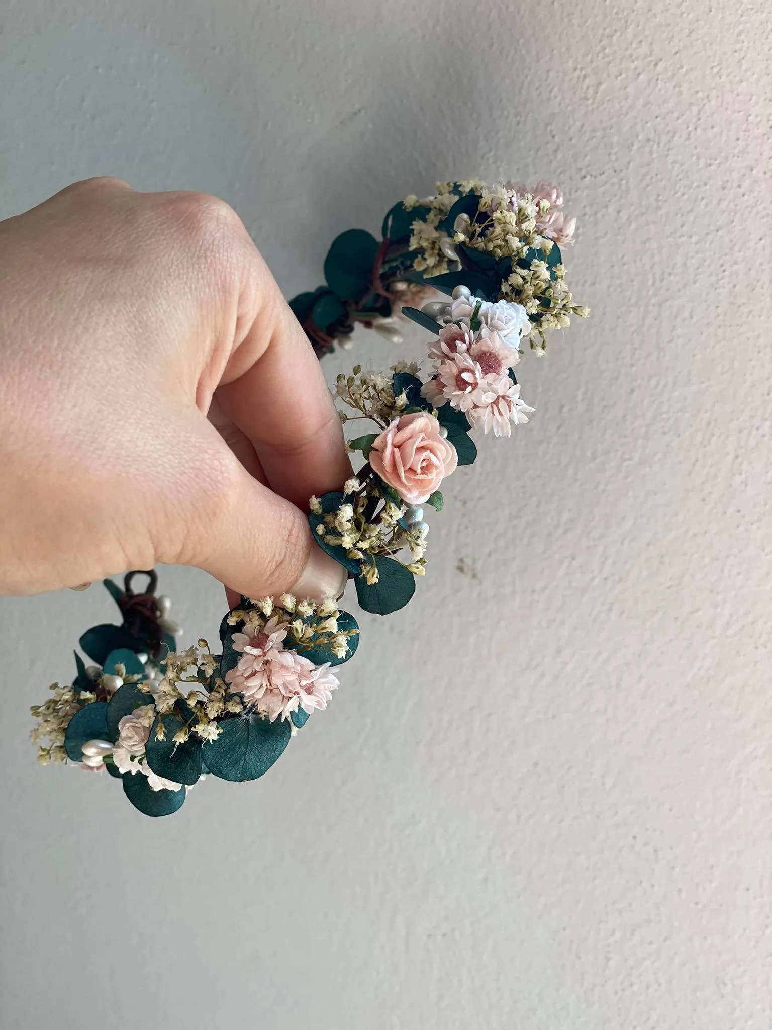 Romantic eucalyptus half wreath