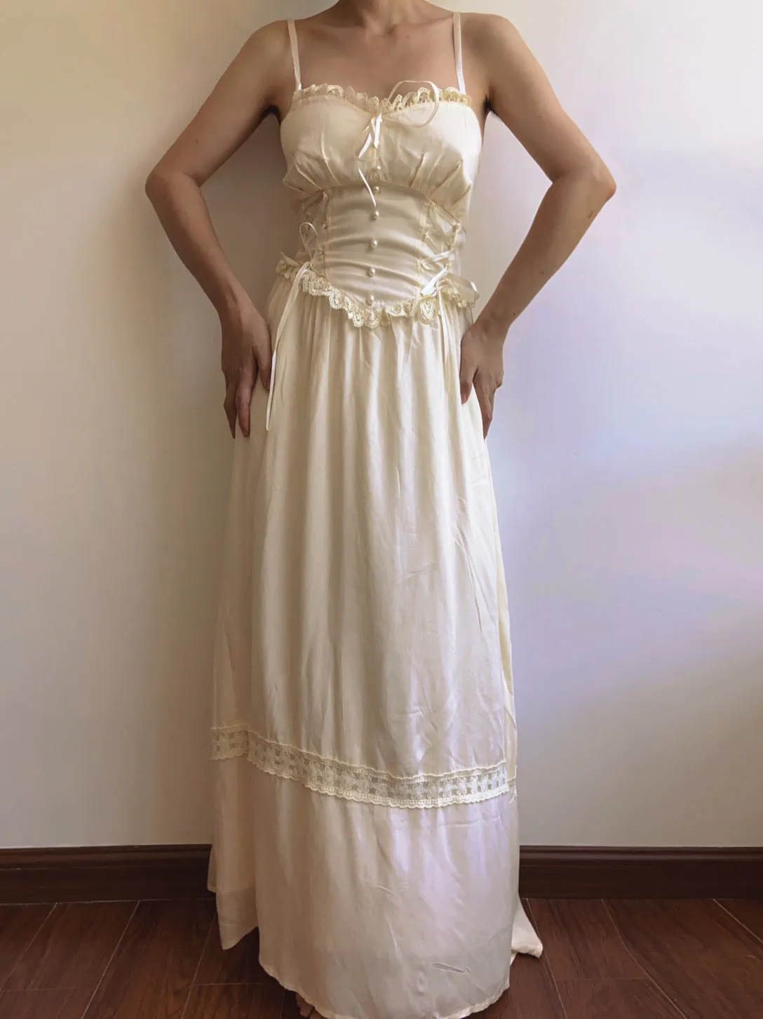 Romantic Lace-up Strap Dress