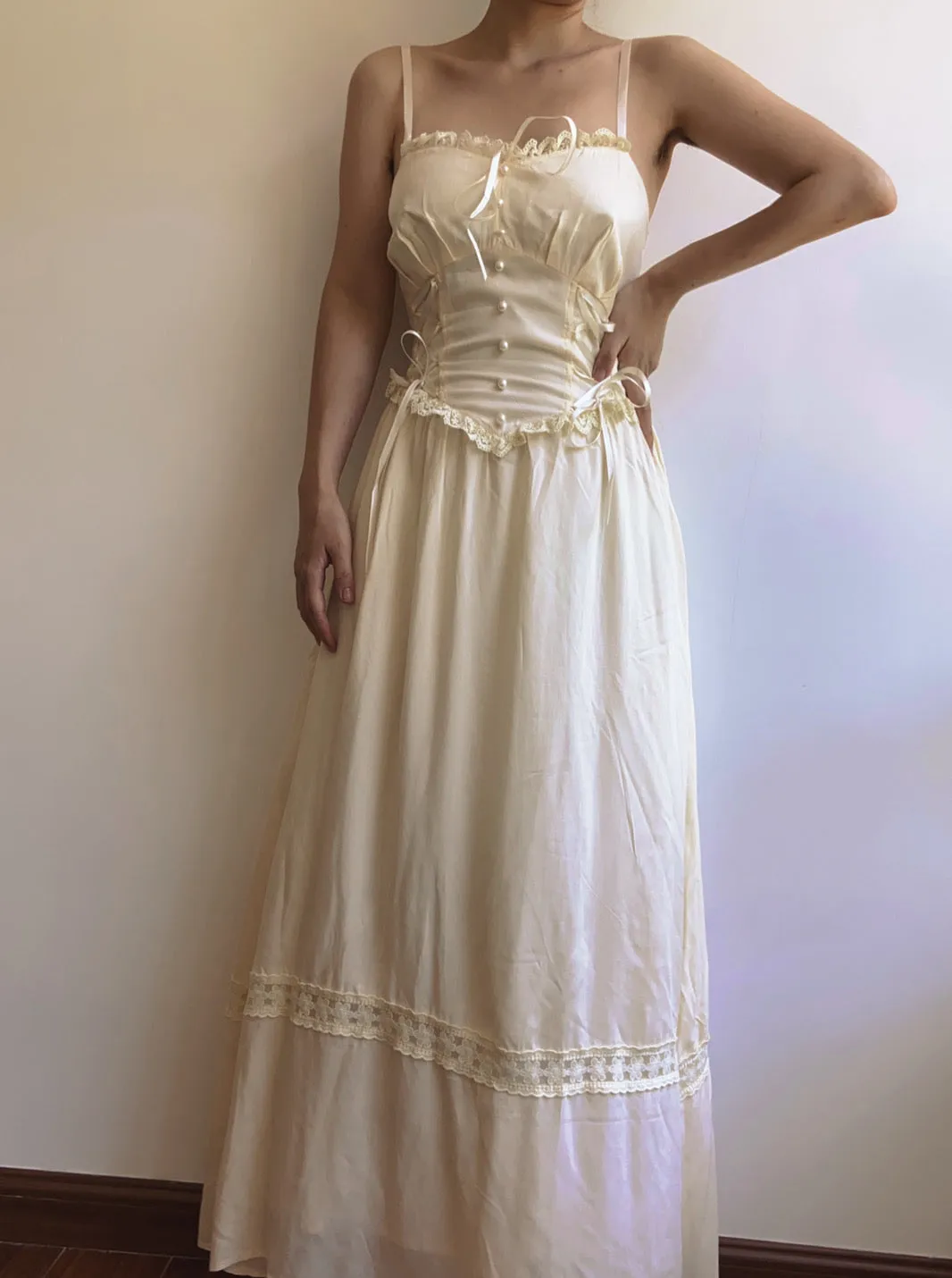 Romantic Lace-up Strap Dress