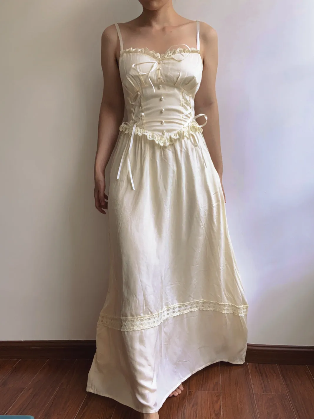Romantic Lace-up Strap Dress