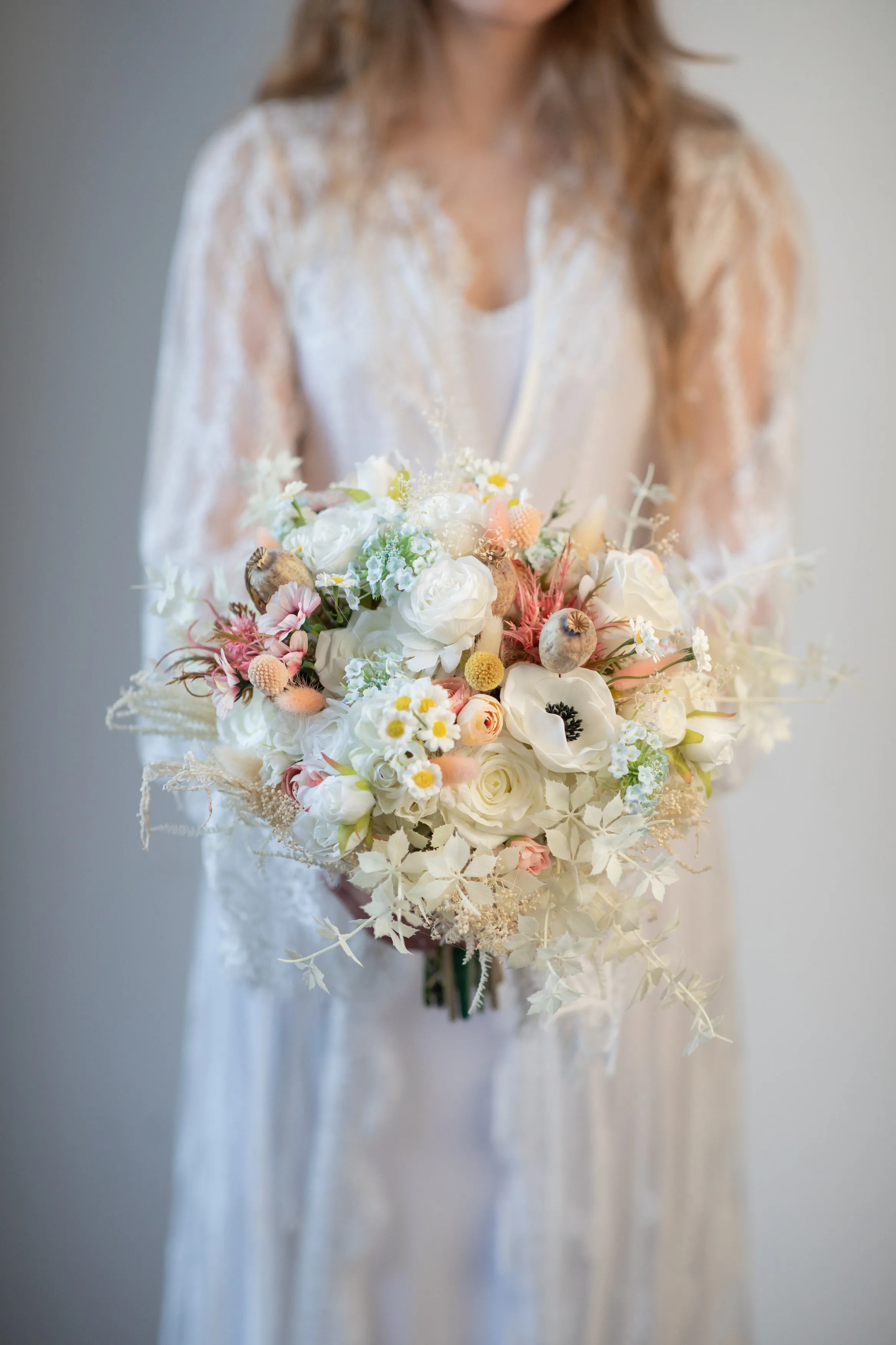 Romantic meadow wedding bouquet