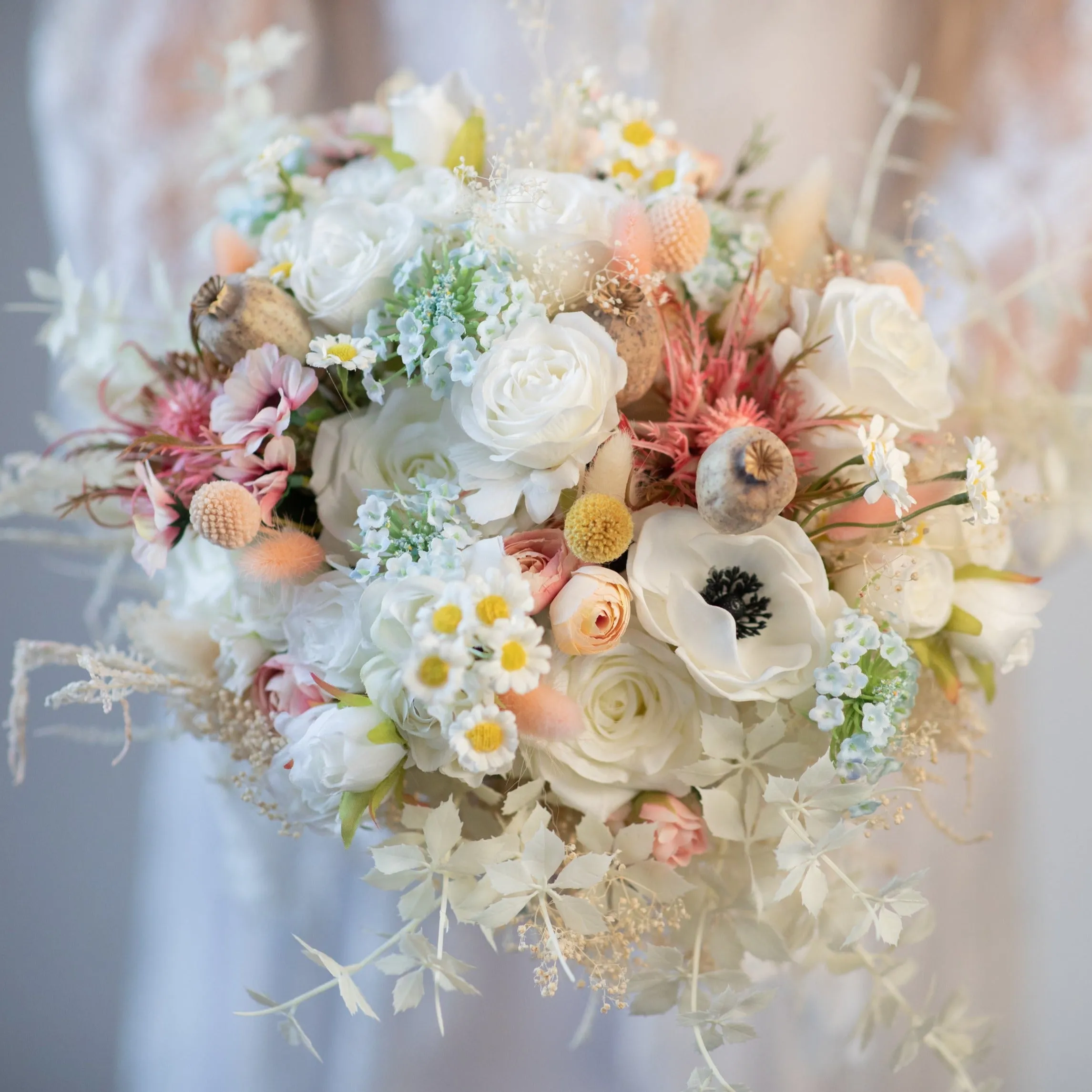Romantic meadow wedding bouquet