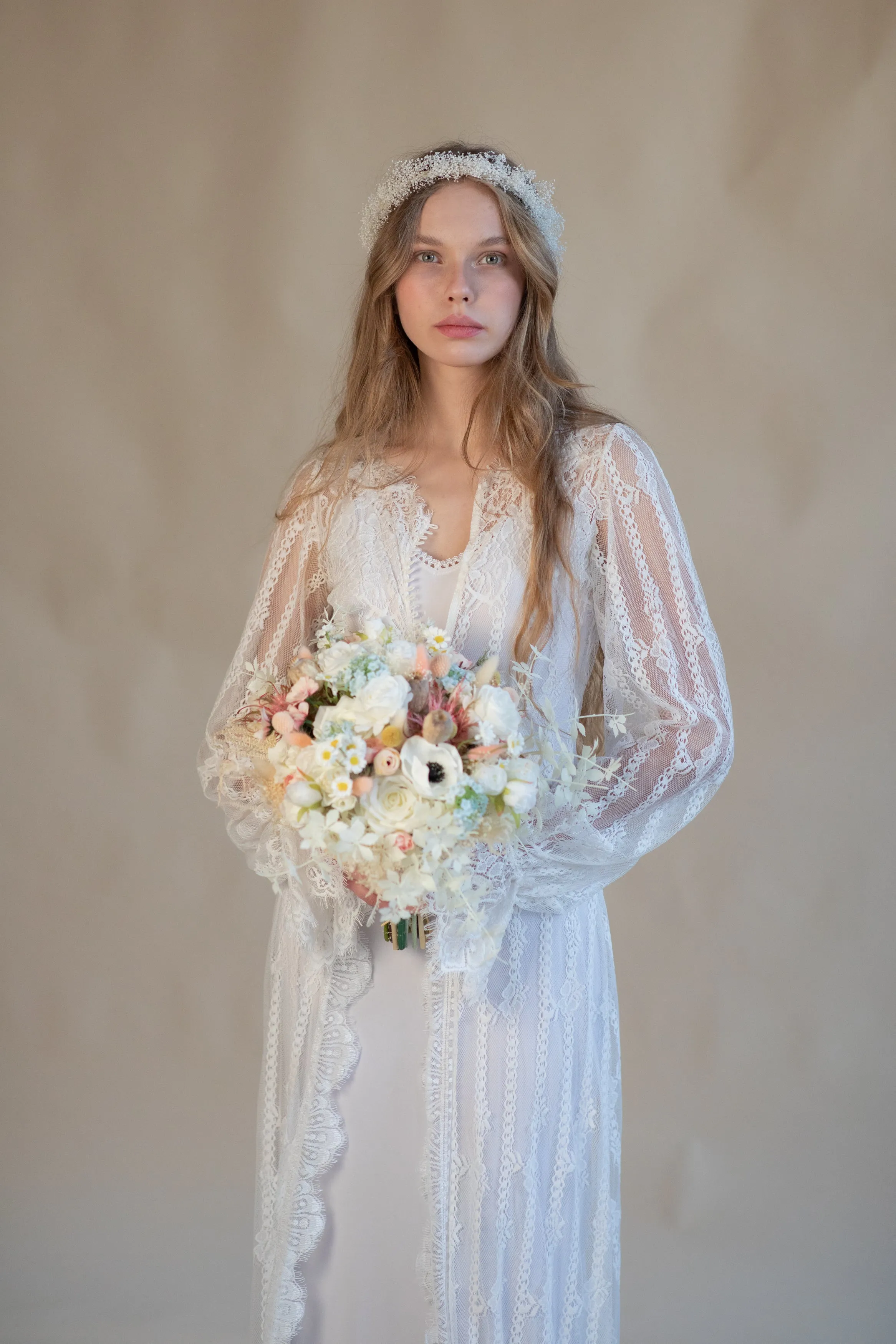 Romantic meadow wedding bouquet