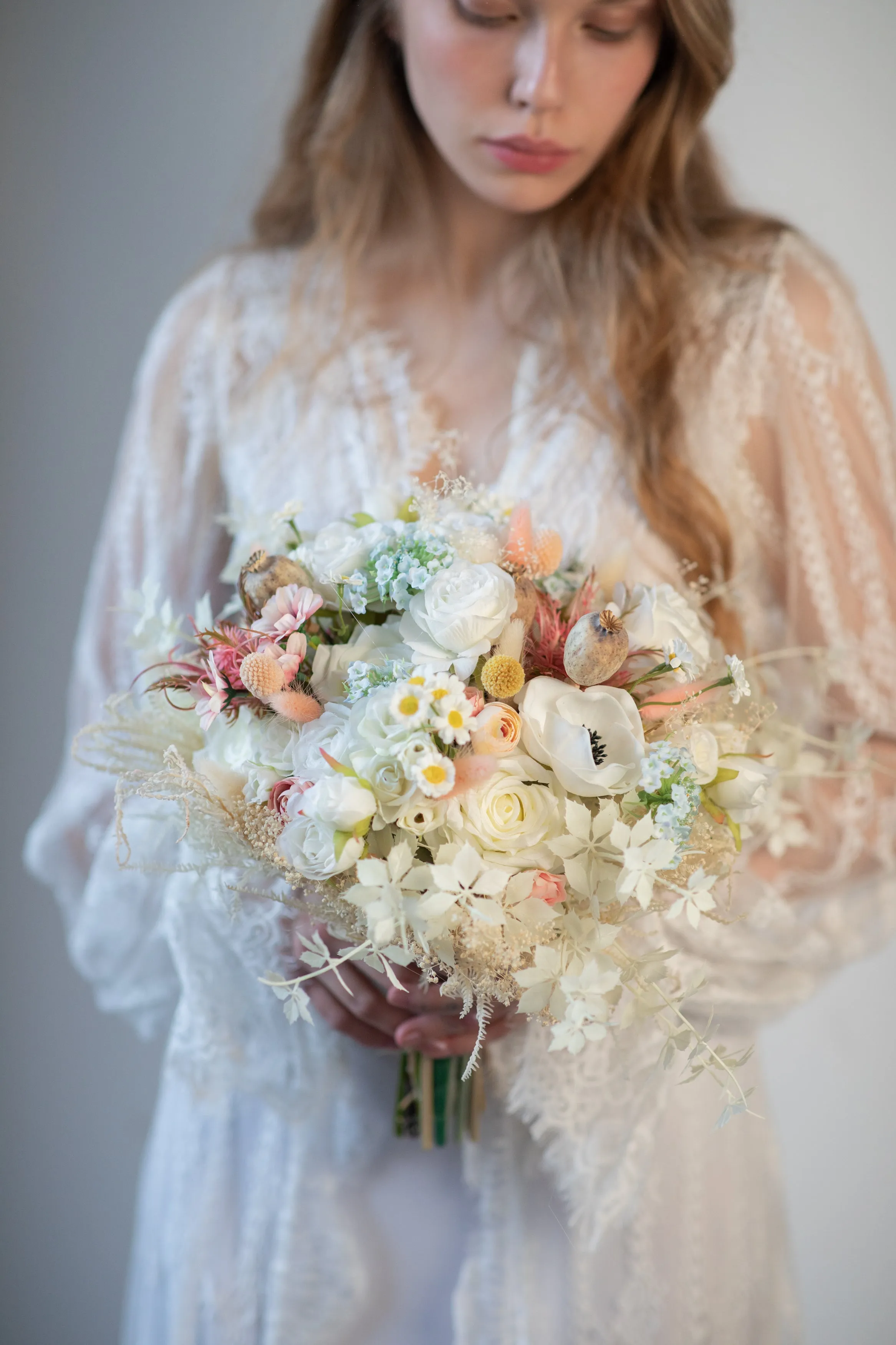 Romantic meadow wedding bouquet