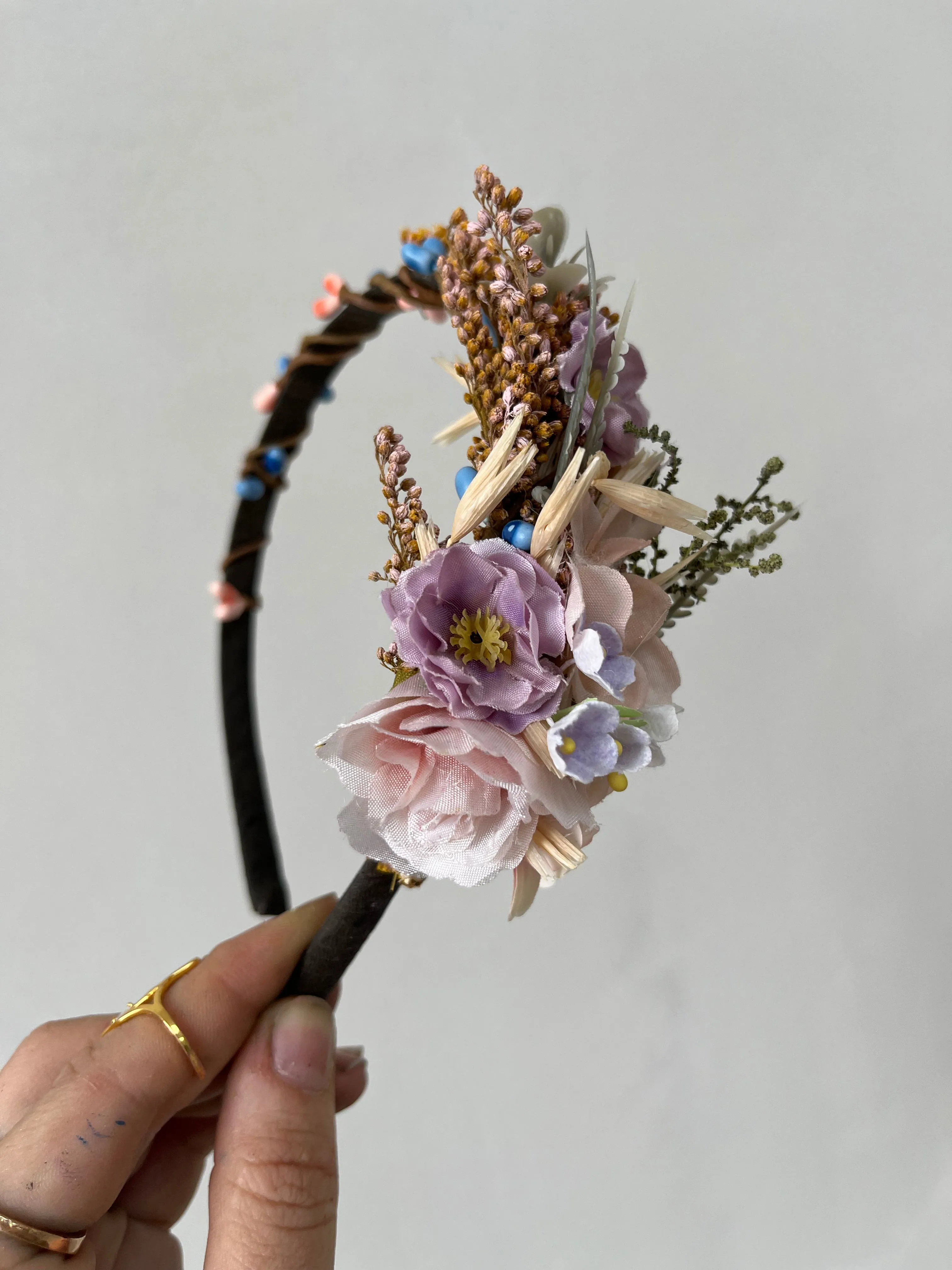 Romantic pastel flower headband