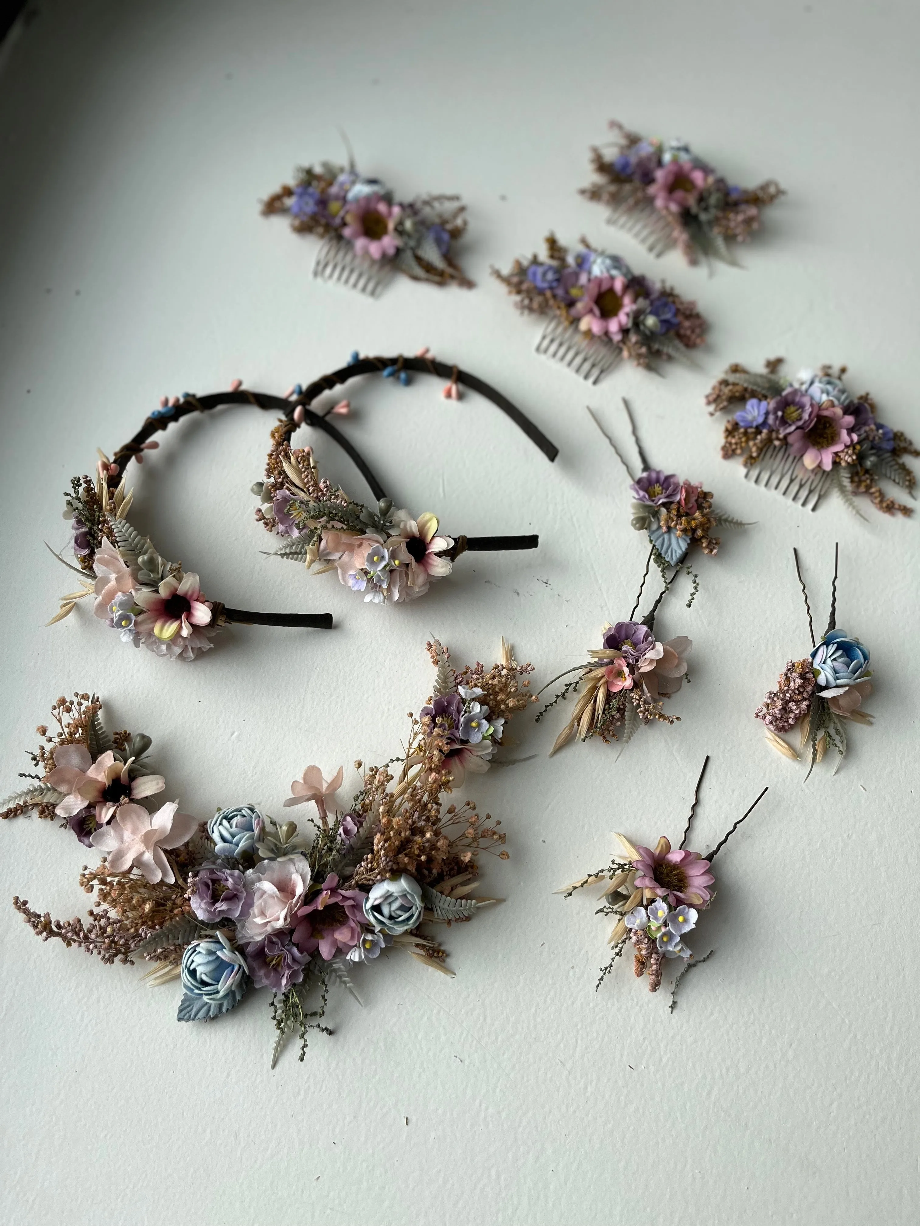 Romantic pastel flower headband