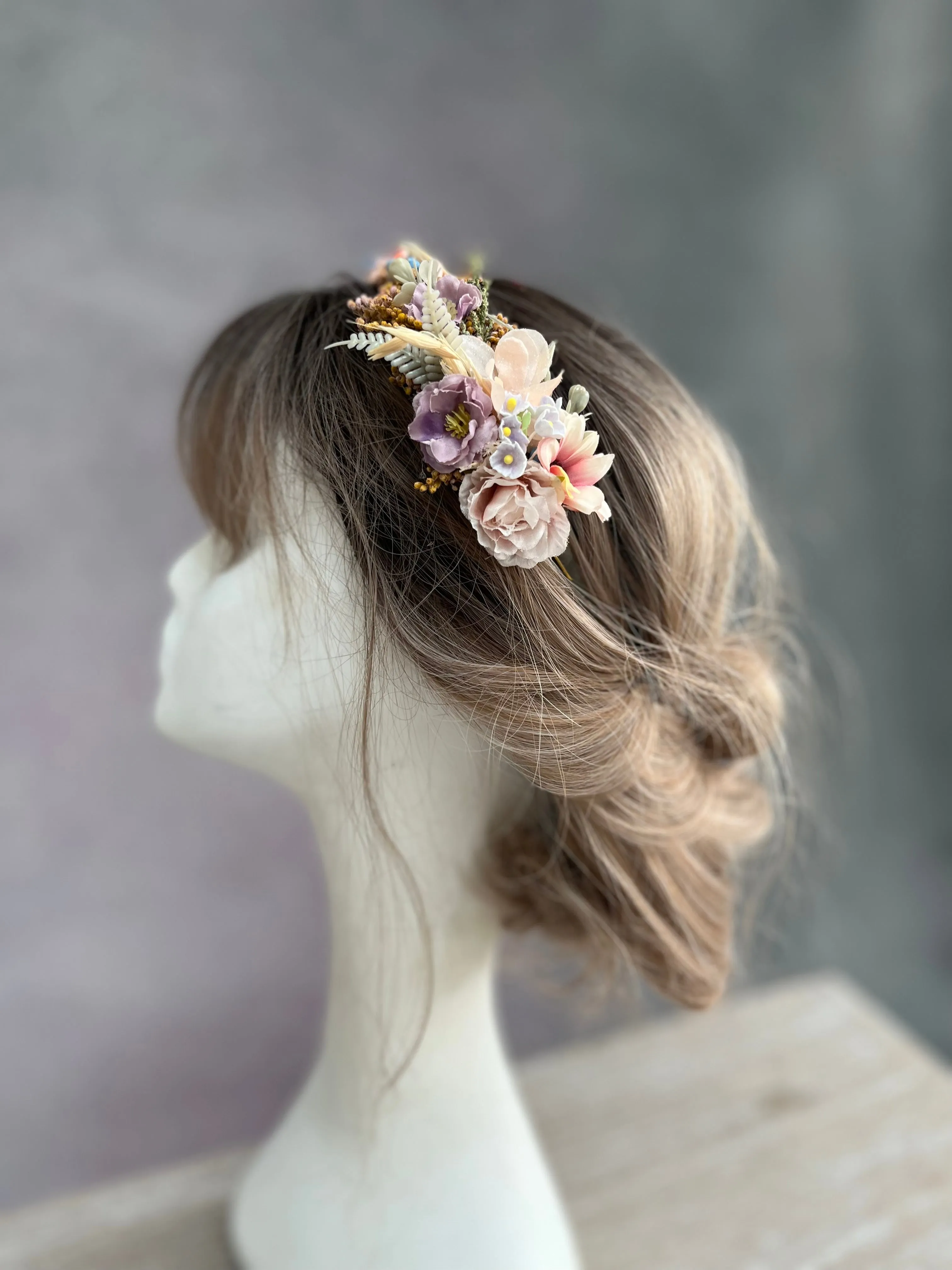 Romantic pastel flower headband
