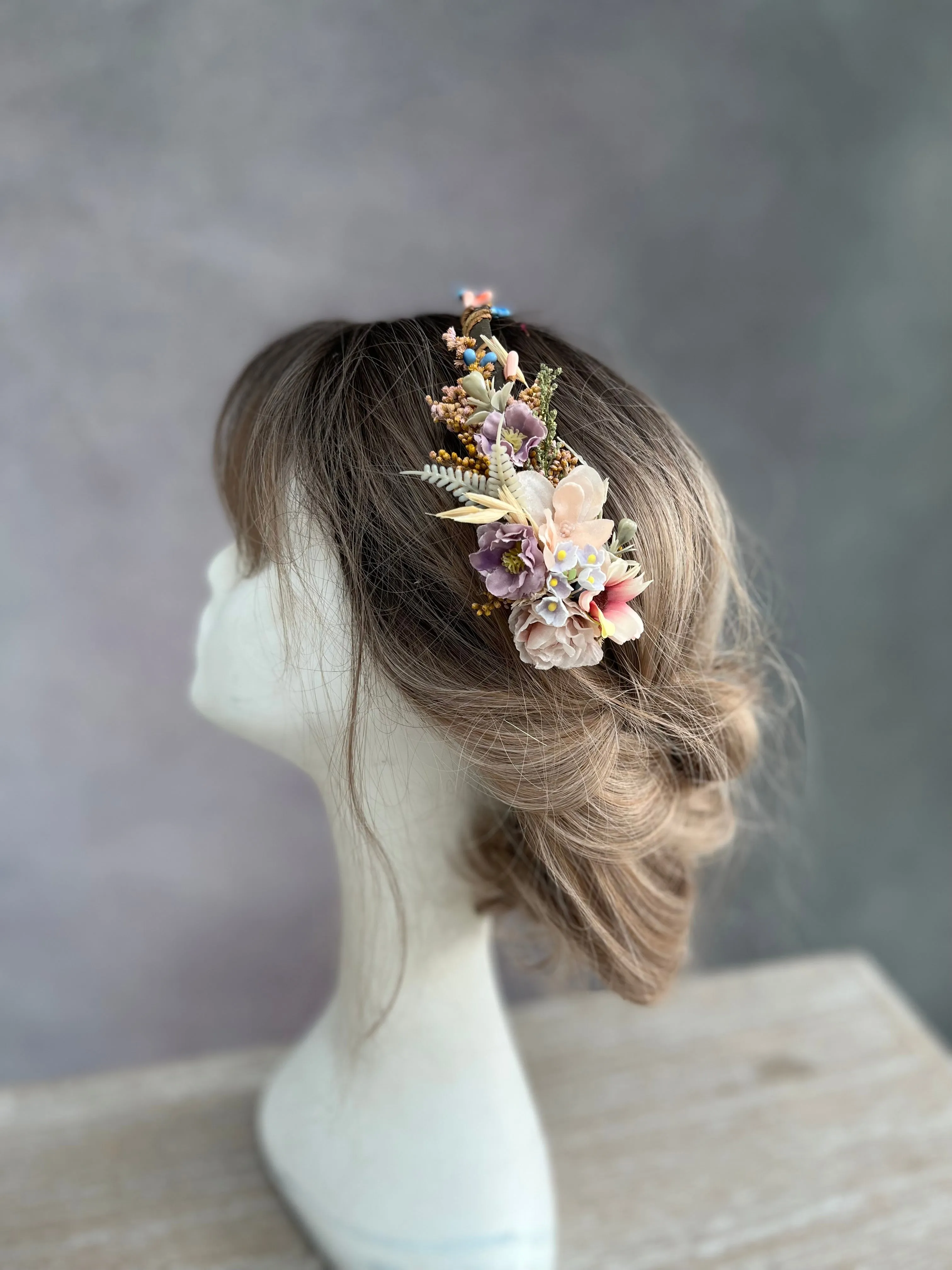 Romantic pastel flower headband
