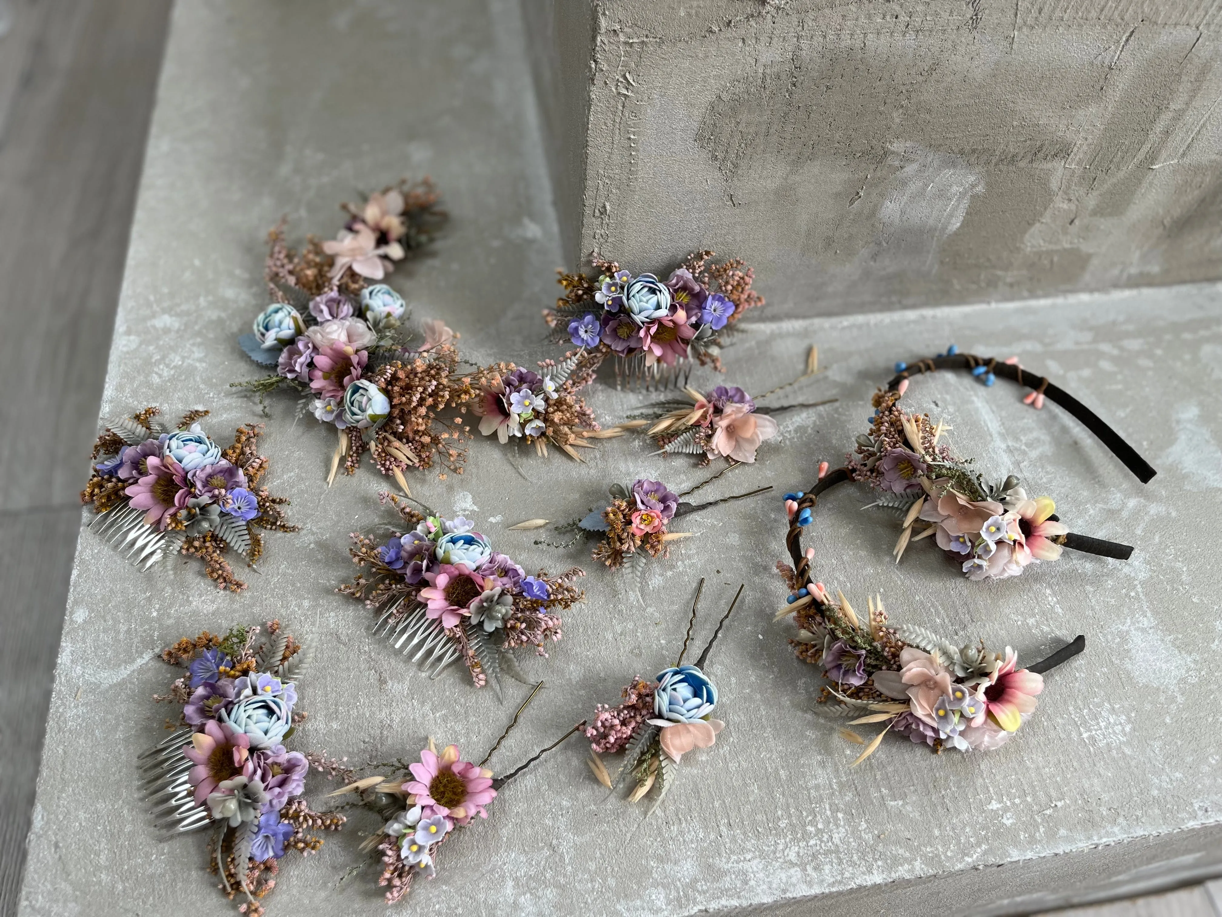 Romantic pastel flower headband