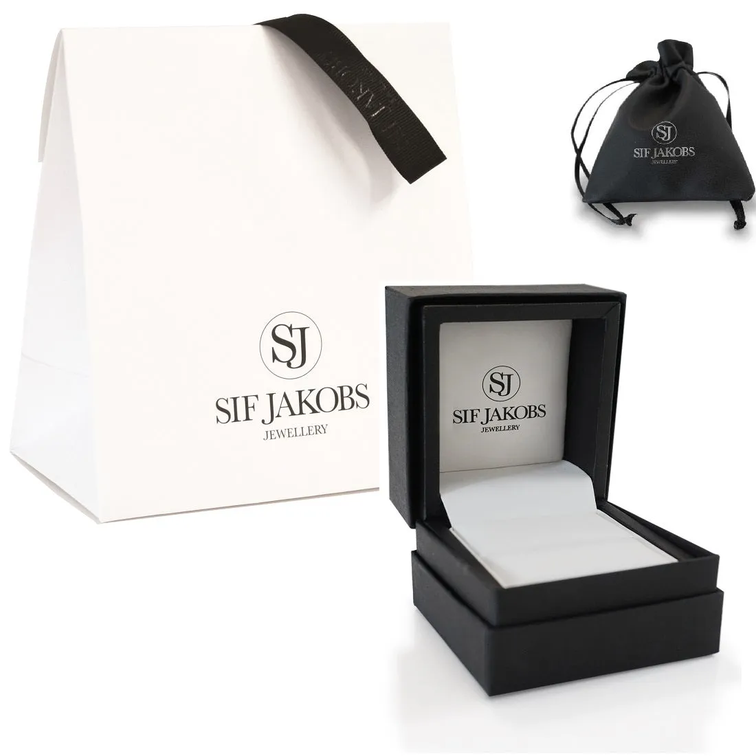 Sif Jakobs Silver and CZ Leather Bracelet Modena Quadrato Black