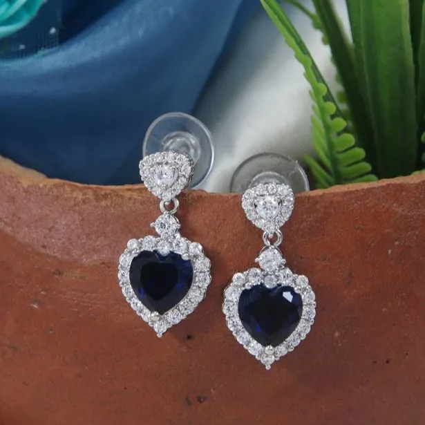 Small Heart Stude Colourful Cubic Zirconia Korean Earring