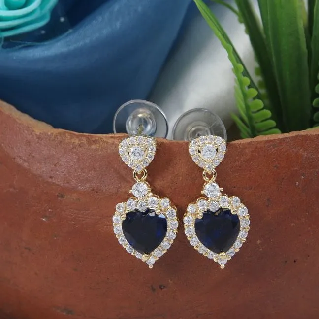 Small Heart Stude Colourful Cubic Zirconia Korean Earring