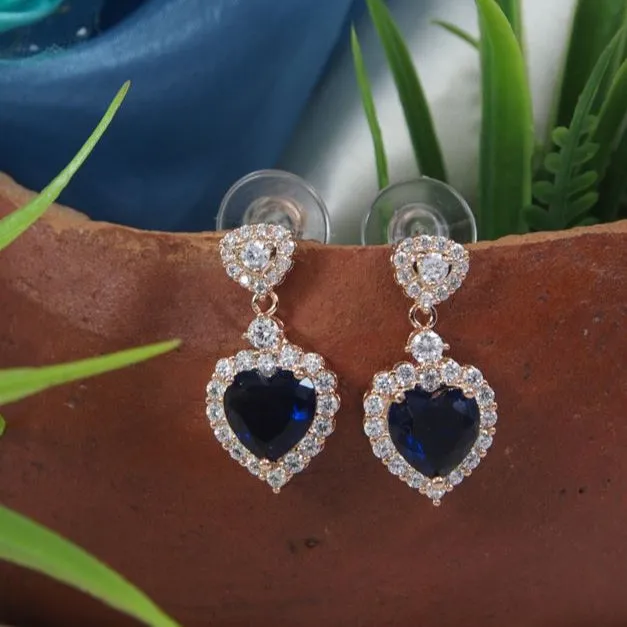 Small Heart Stude Colourful Cubic Zirconia Korean Earring