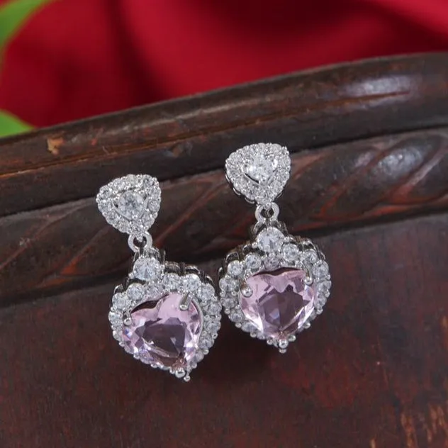Small Heart Stude Colourful Cubic Zirconia Korean Earring