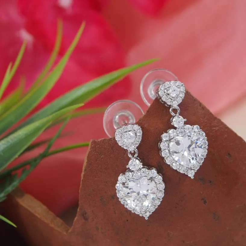 Small Heart Stude Colourful Cubic Zirconia Korean Earring
