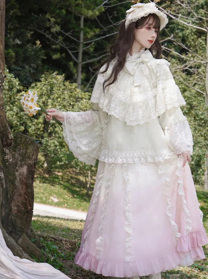 Top Skirt Apron Shawl China Romantic Ribbon Lace Embroidery