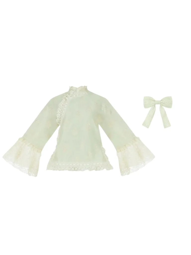 Top Skirt Apron Shawl China Romantic Ribbon Lace Embroidery