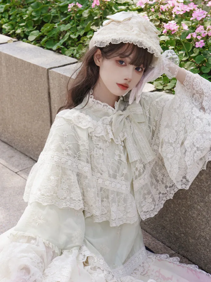Top Skirt Apron Shawl China Romantic Ribbon Lace Embroidery
