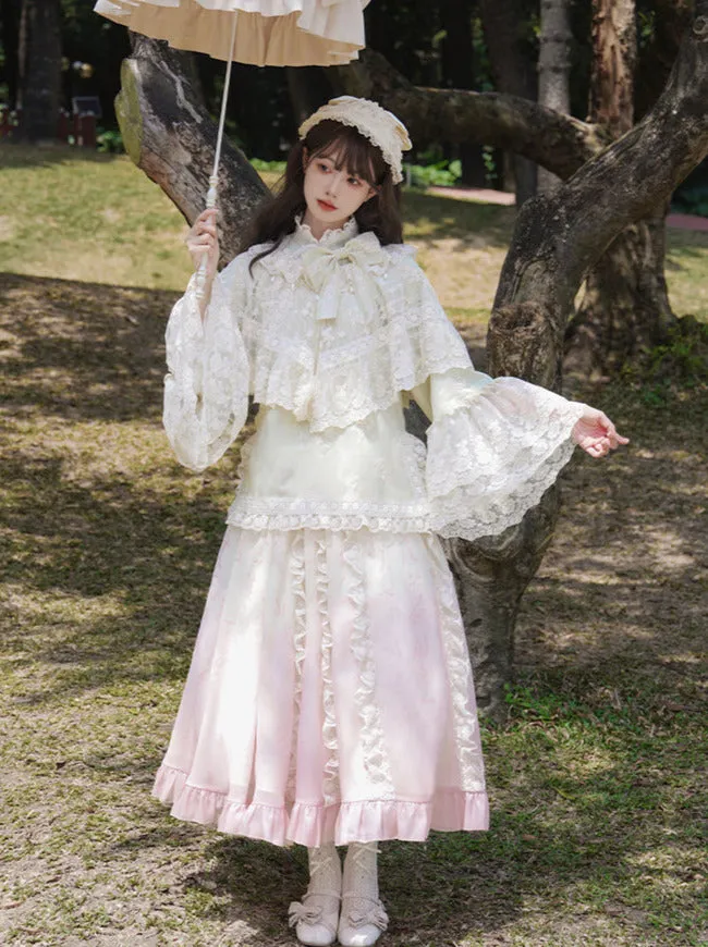 Top Skirt Apron Shawl China Romantic Ribbon Lace Embroidery