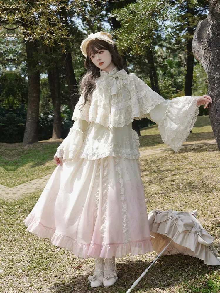 Top Skirt Apron Shawl China Romantic Ribbon Lace Embroidery
