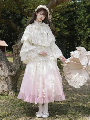 Top Skirt Apron Shawl China Romantic Ribbon Lace Embroidery